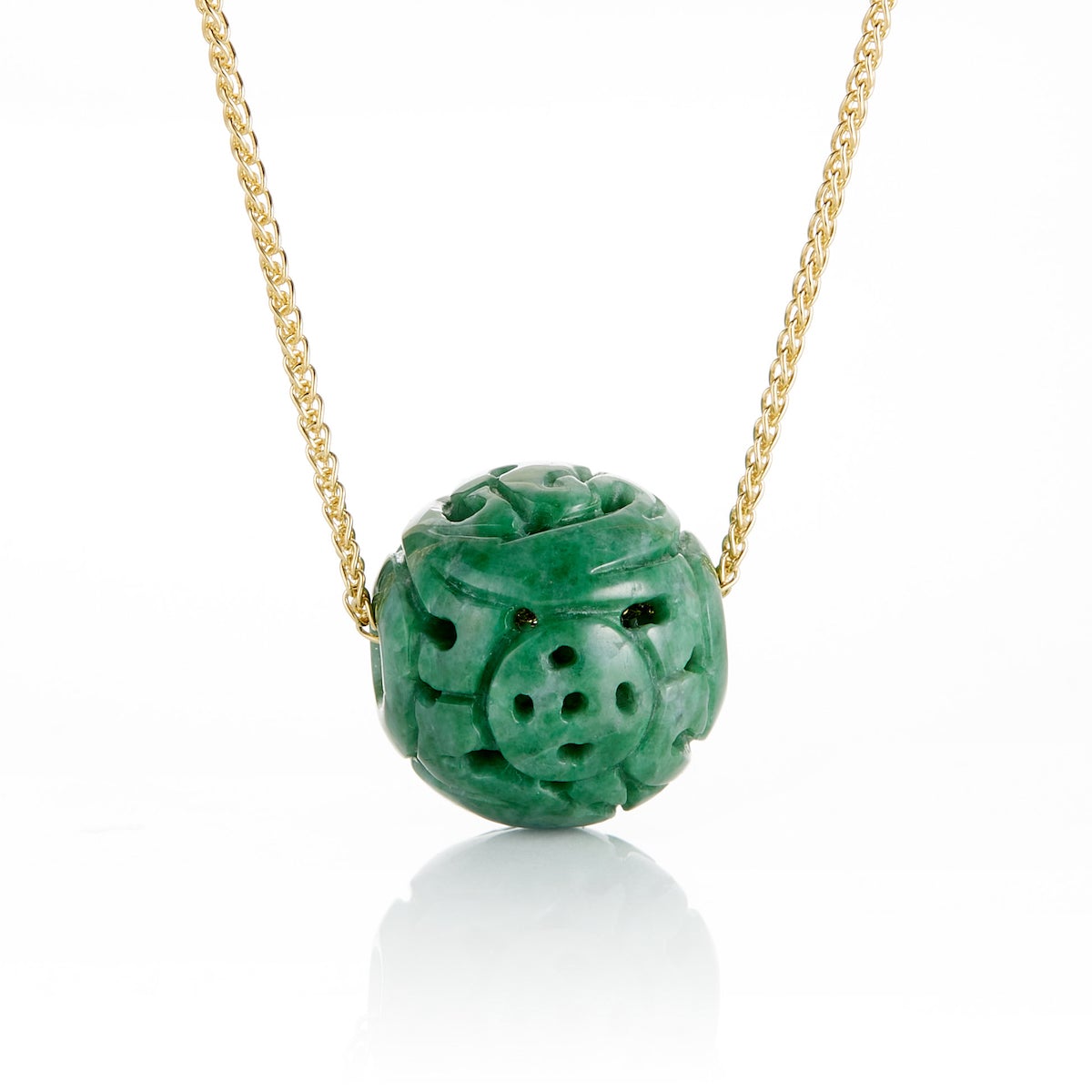 Authentic Green Jadeite Dragon Ball Pendant Necklace - Natural Jade Jewelry for Women & Men - Perfect for Gifts, Cosplay & Spiritual Protection