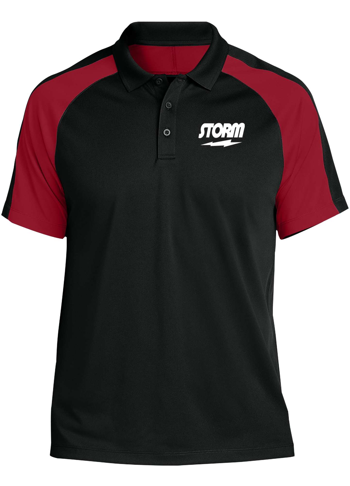 Storm Tournament Performance Polo Shirt - Black/Red - Moisture Wicking & Breathable for Golf, Tennis & Casual Wear