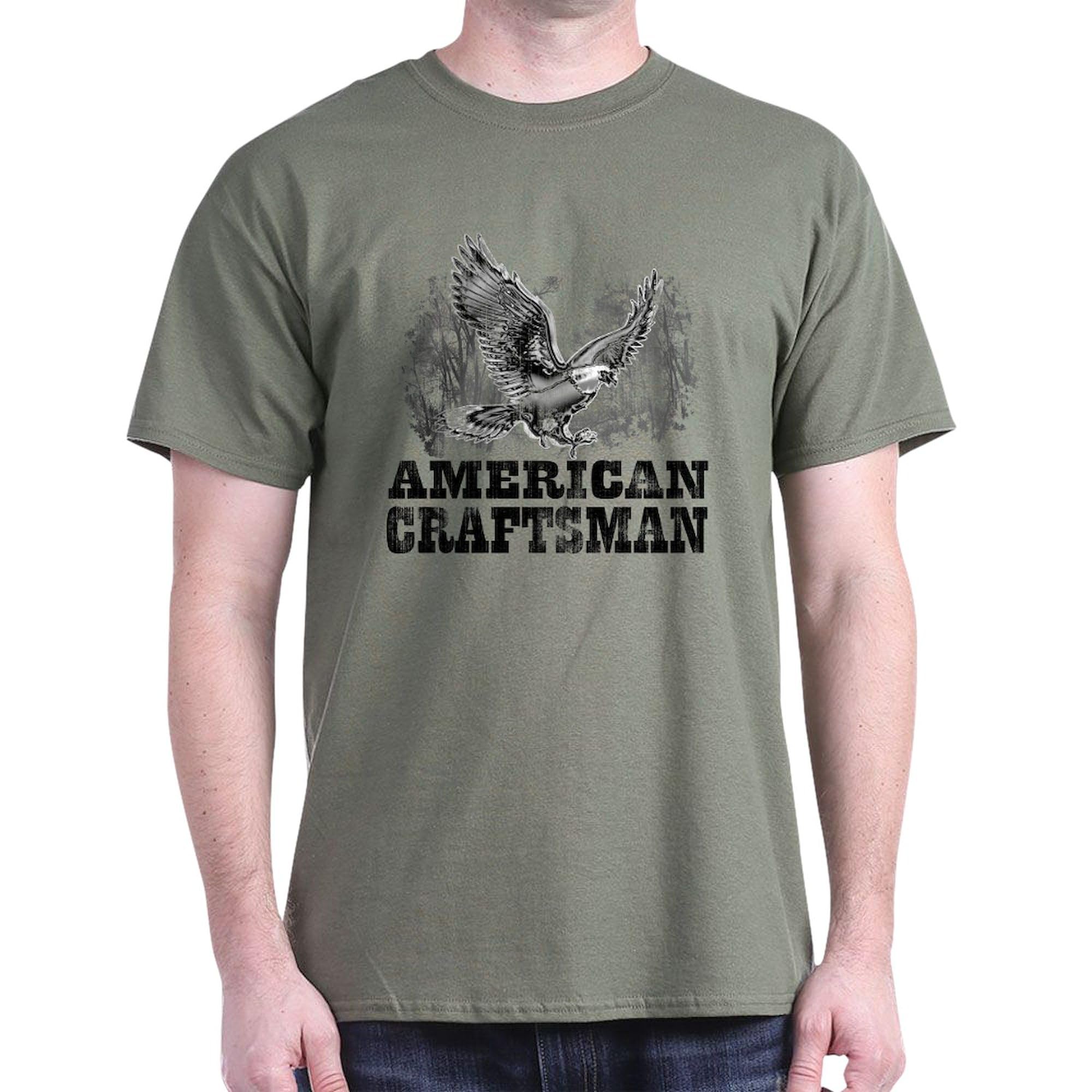 American Craftsman Distressed Dark T-Shirt for Men - 100% Cotton Classic Graphic Tee | Casual Wear, Street Style & Vintage Fashion