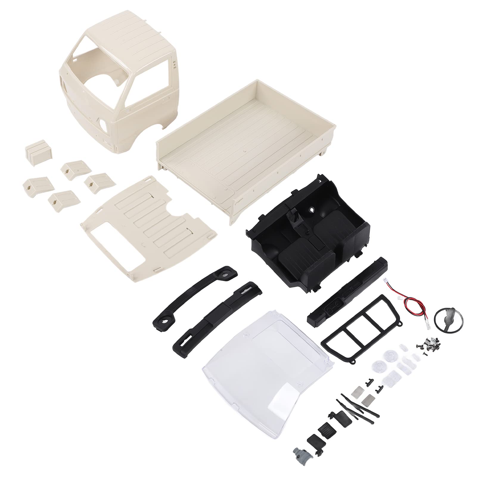 WPL D12 RC Car Body Shell Kit - Flexible, Compact, Lightweight White Shell for Off-Road Racing and DIY Customization