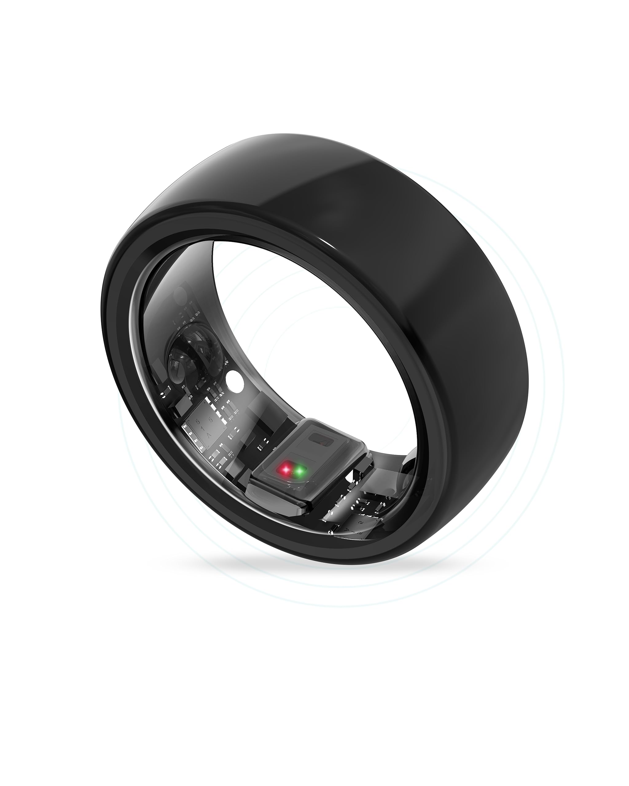 Titanium Unisex Smart Ring with Sleep, Heart Rate, Activity & Fitness Tracking - IP68 Waterproof - 7-Day Battery - Perfect Gift for Men & Women (Black, Size 9) - Ideal for Health Monitoring, Workouts & Daily Wear