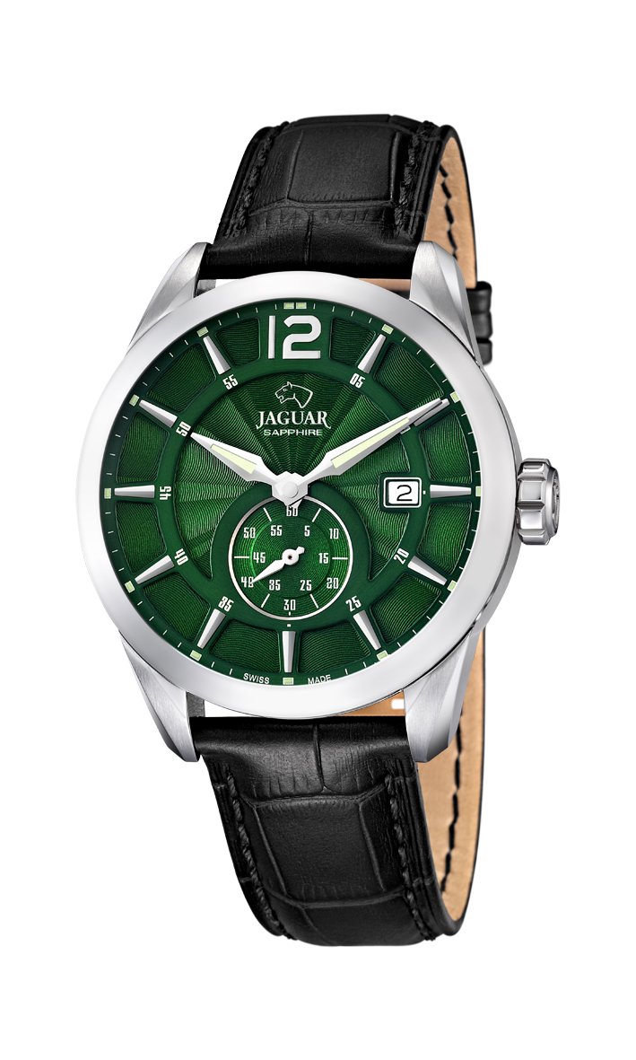 Jaguar J663/3 Men's Black Leather Watch - Water Resistant Chronograph Wristwatch for Business & Casual Wear - Perfect for Office, Dating & Formal Events