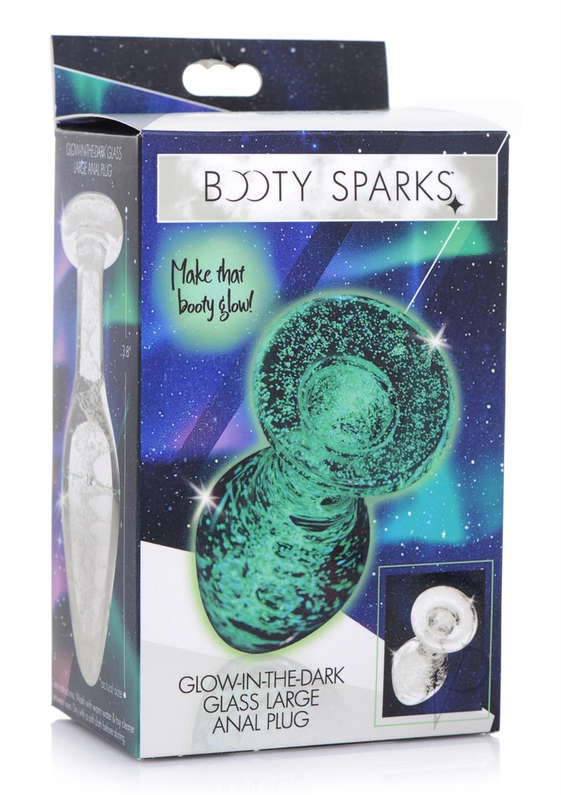 Glow in the Dark Glass Anal Plug - Large Clear Butt Plug for Women & Men, Perfect for Sensual Play, Adult Toys, and Nighttime Fun