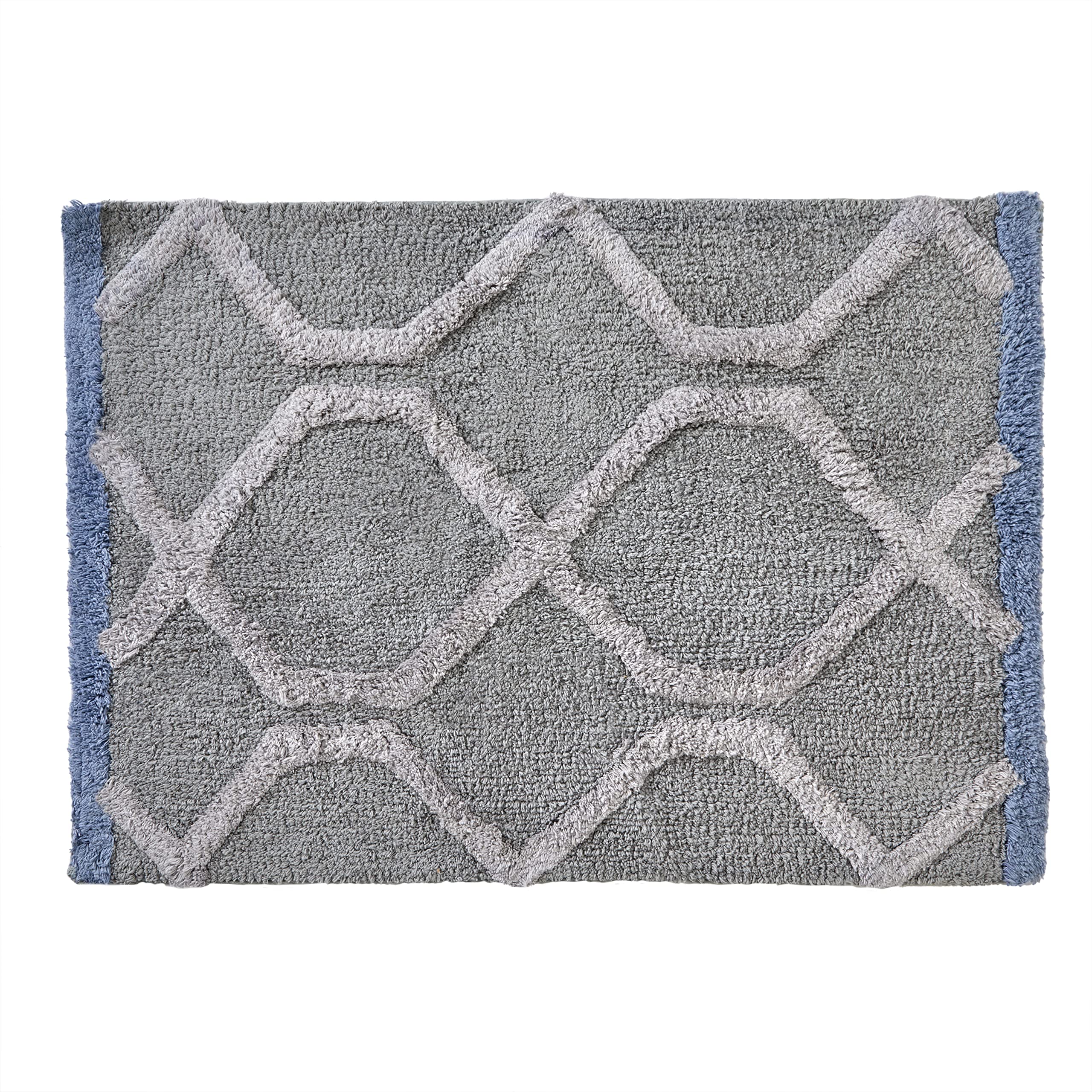 SKL Home Gray Lattice Pattern Area Rug - Soft Non-Slip Charcoal Living Room Carpet for Bedroom, Dorm & Office Decor
