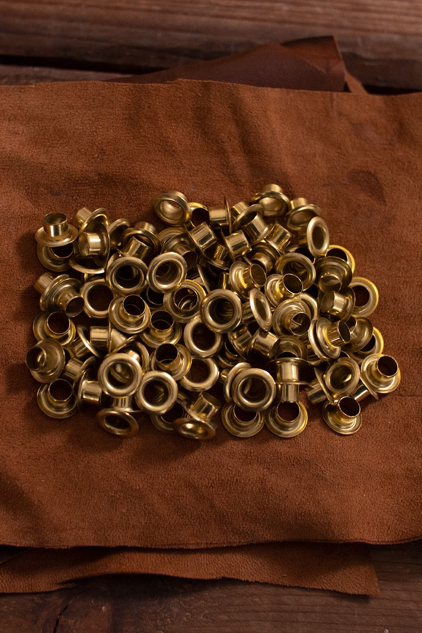 8.0mm Eyelet Shaft - 6.0mm Length - 14.8mm U-Shape - Solid Brass Fastener for Leather Craft, DIY Projects & Jewelry Making
