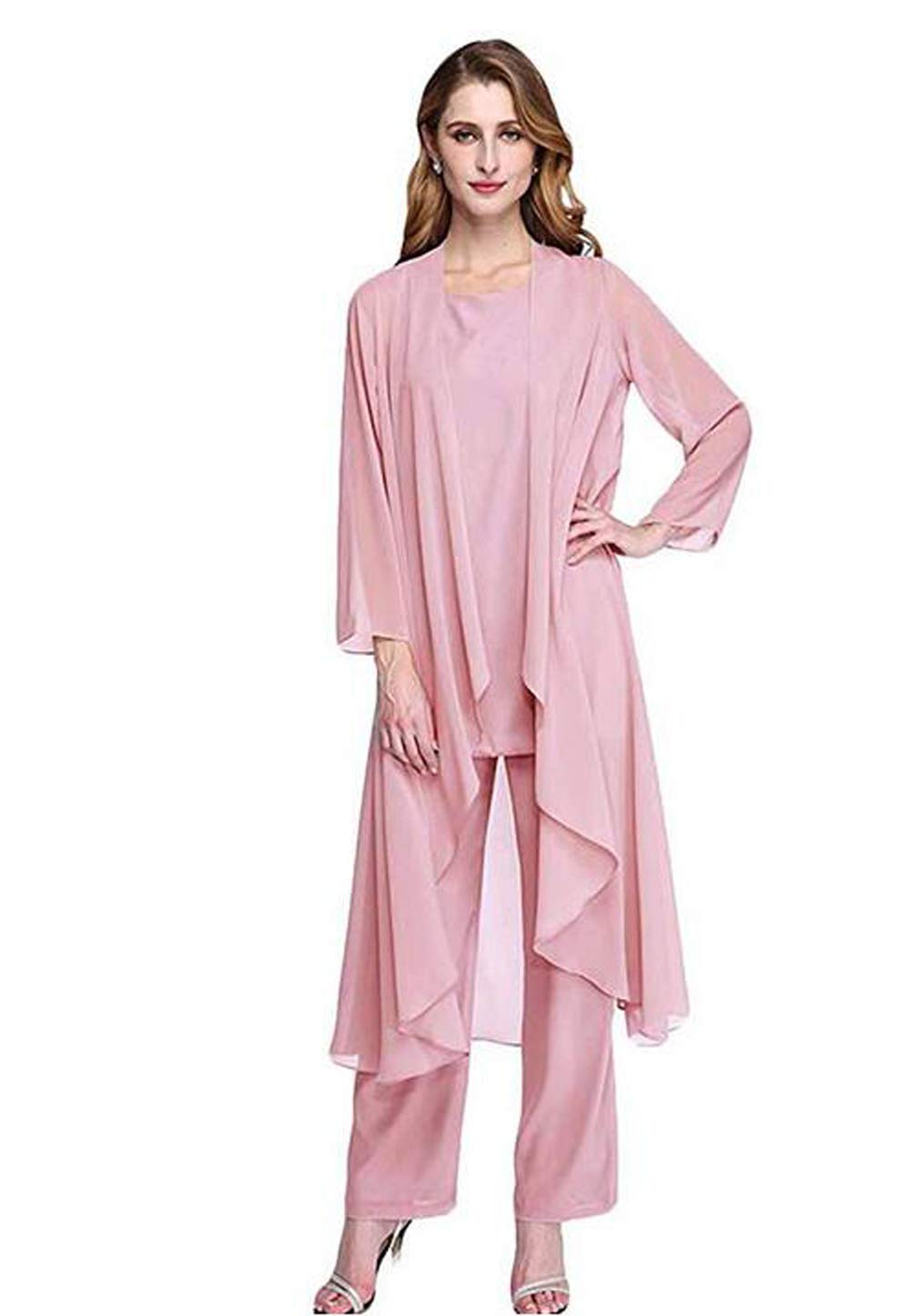 Elegant 3-Piece Chiffon Mother of the Bride Dress Set for Weddings & Special Occasions | Formal Pant Suit Outfit for Women | Perfect for Wedding Ceremonies, Receptions & Evening Parties