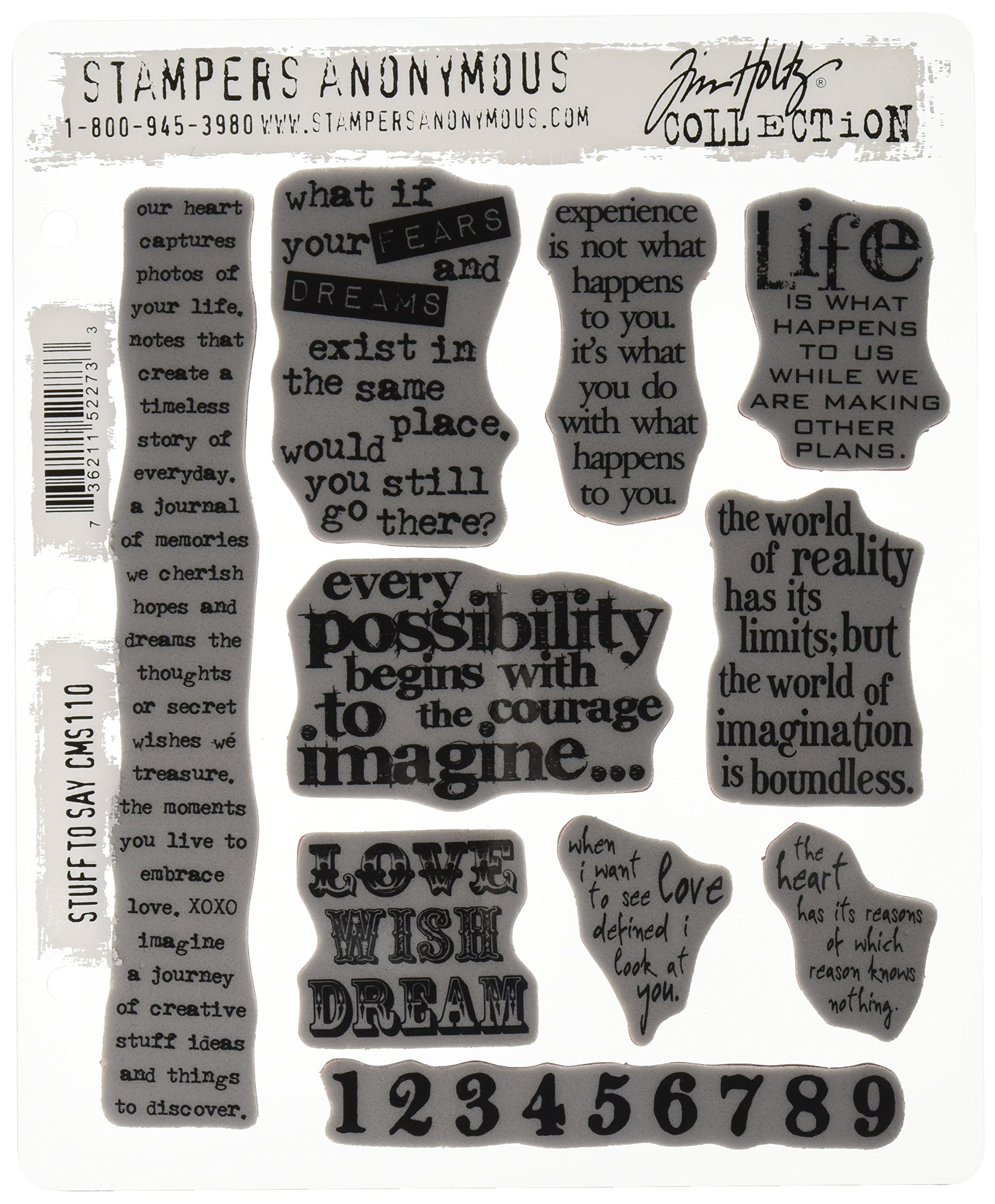 Tim Holtz Cling Stamps 7x8.5