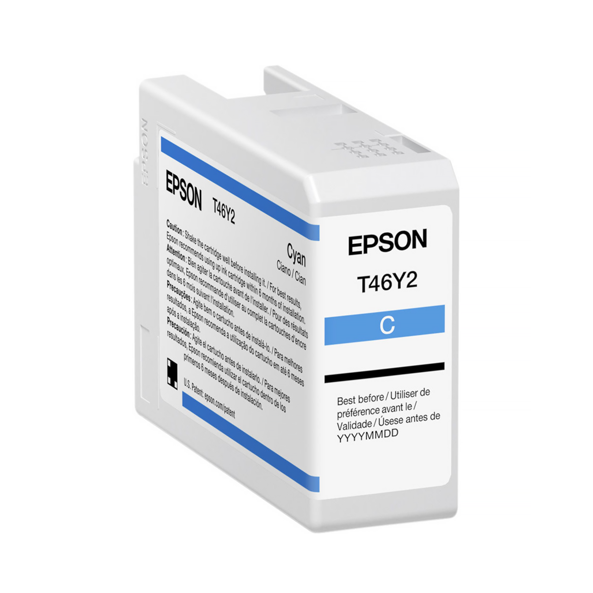 Epson T46Y UltraChrome Pro10 Cyan Ink Cartridge (50mL) - Compatible with SureColor P900 Printer | High-Quality Photo Printing for Professional Photographers & Artists