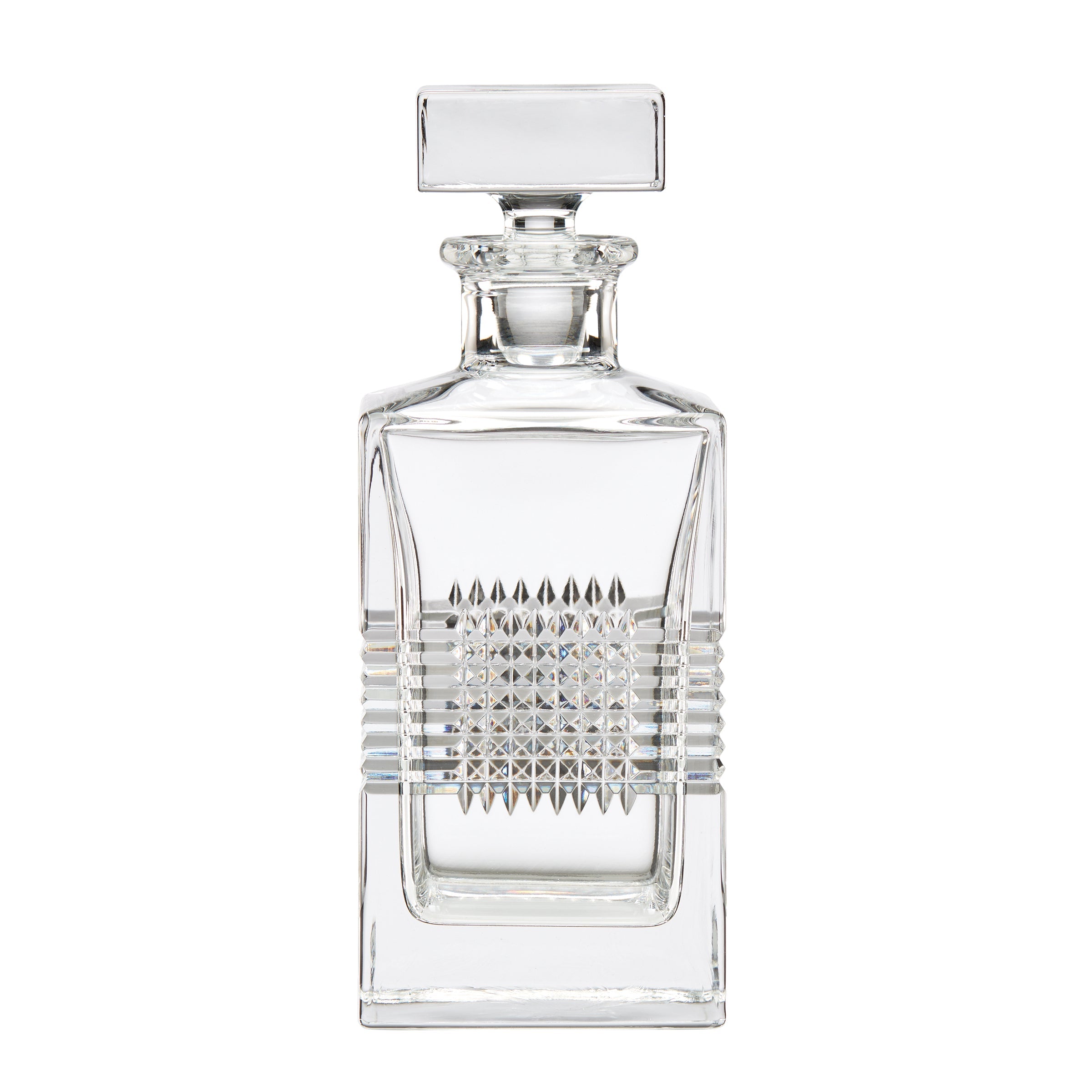 Sloane Crystal Decanter Set - Elegant Glass Liquor Decanter with Stopper for Whiskey, Brandy & Wine - Perfect for Home Bar, Gifts & Entertaining