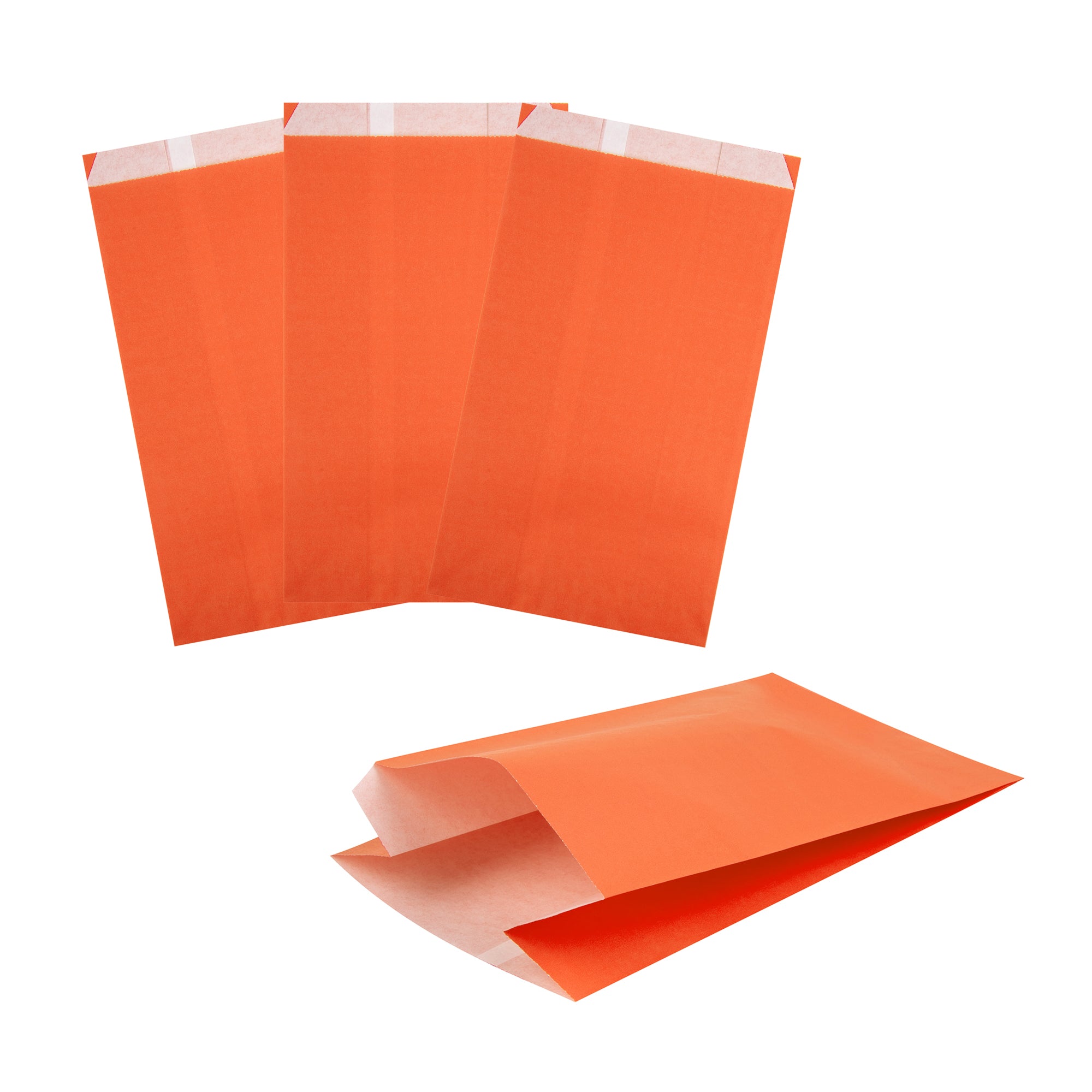 Eco-Friendly Orange French Fry & Snack Bags - 5x3x8.75 Inches (100 Count) - Perfect for Parties, Fast Food, and Takeout