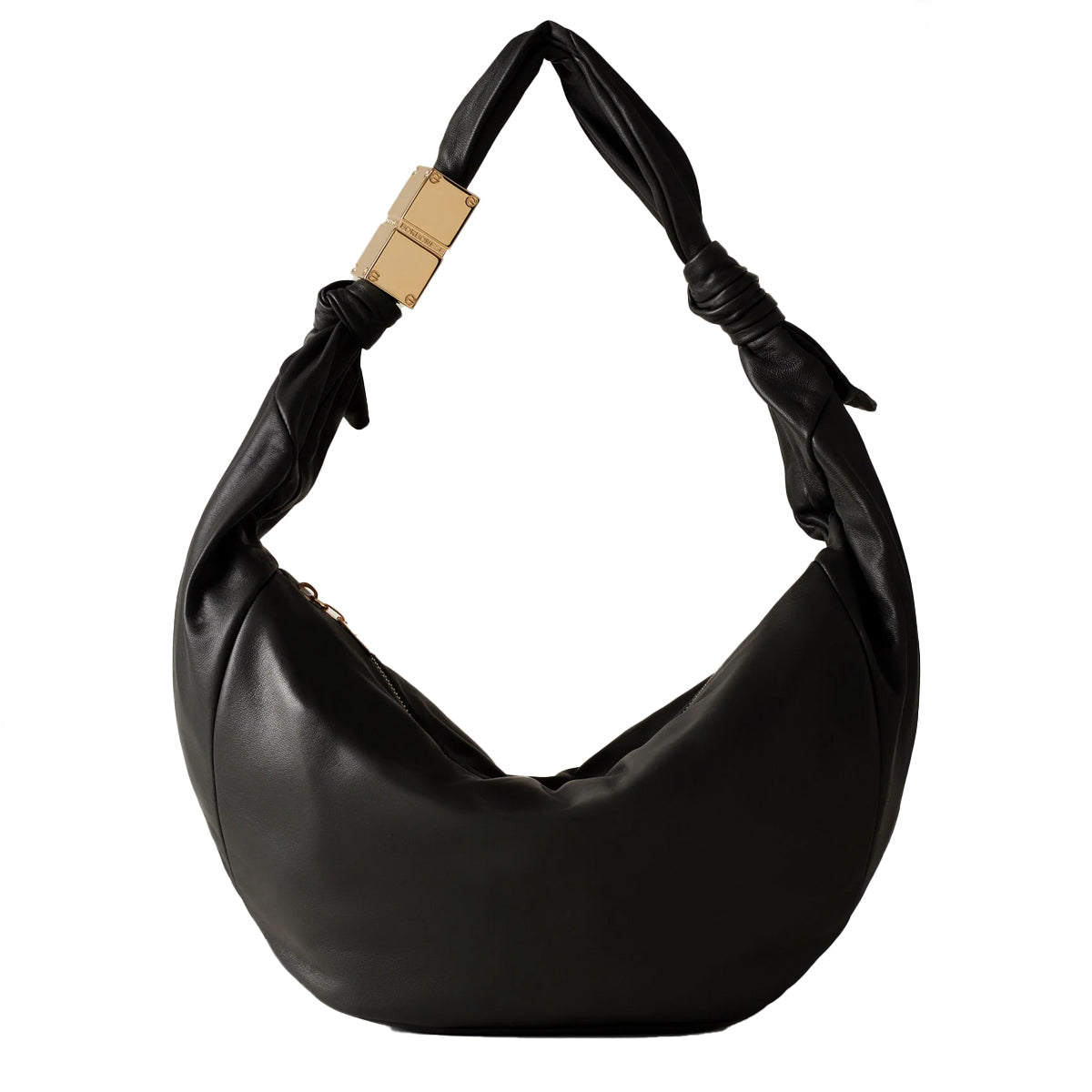 Borbonese Domino Medium Nero Hobo Bag - Premium Leather Crossbody Purse for Women | Stylish Handbag for Work, Travel & Everyday Use