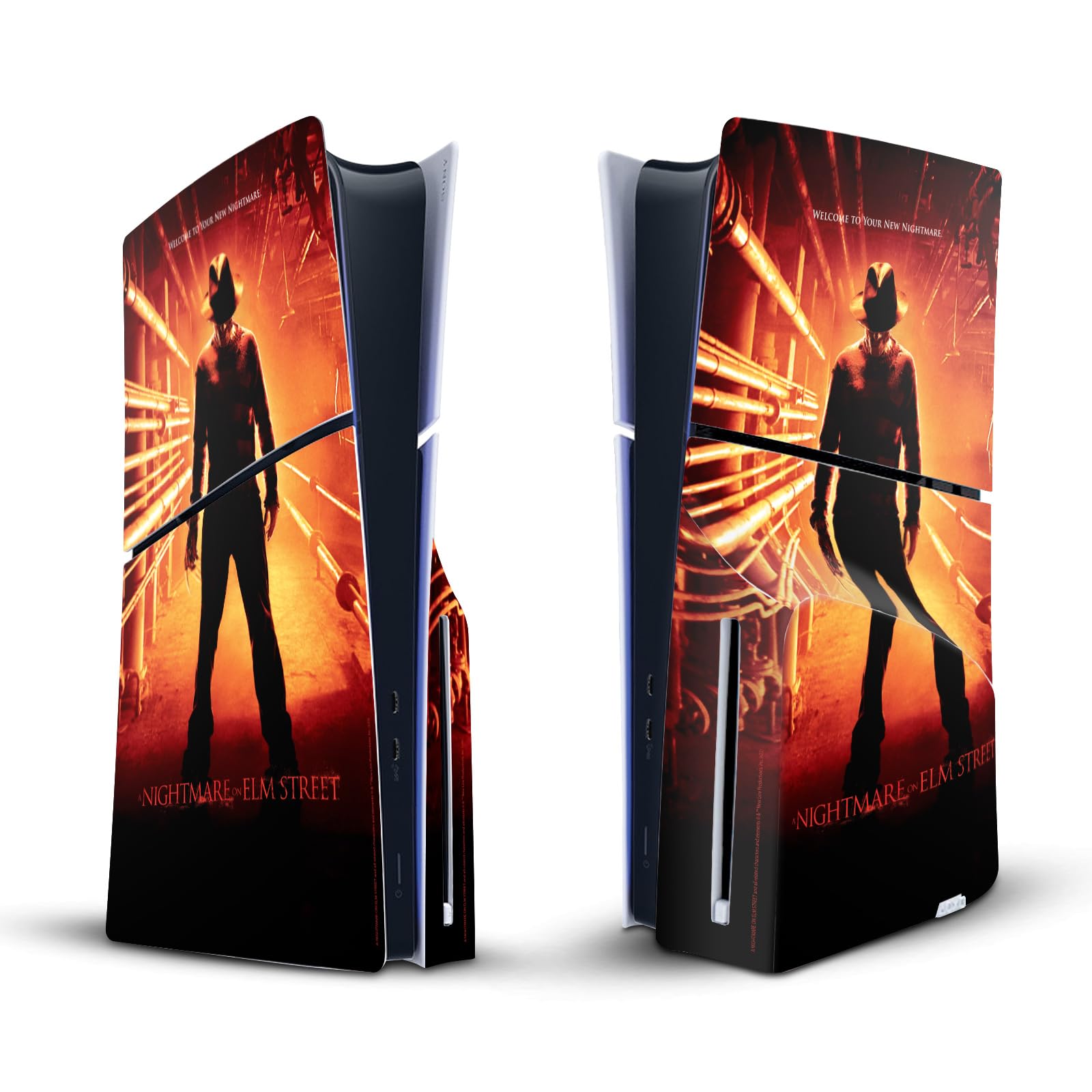 Officially Licensed A Nightmare On Elm Street Freddy PS5 Skin - Vinyl Decal Sticker for Sony PlayStation 5/Slim/Pro Disc Edition - Horror Gaming Accessory for Horror Fans & Movie Lovers