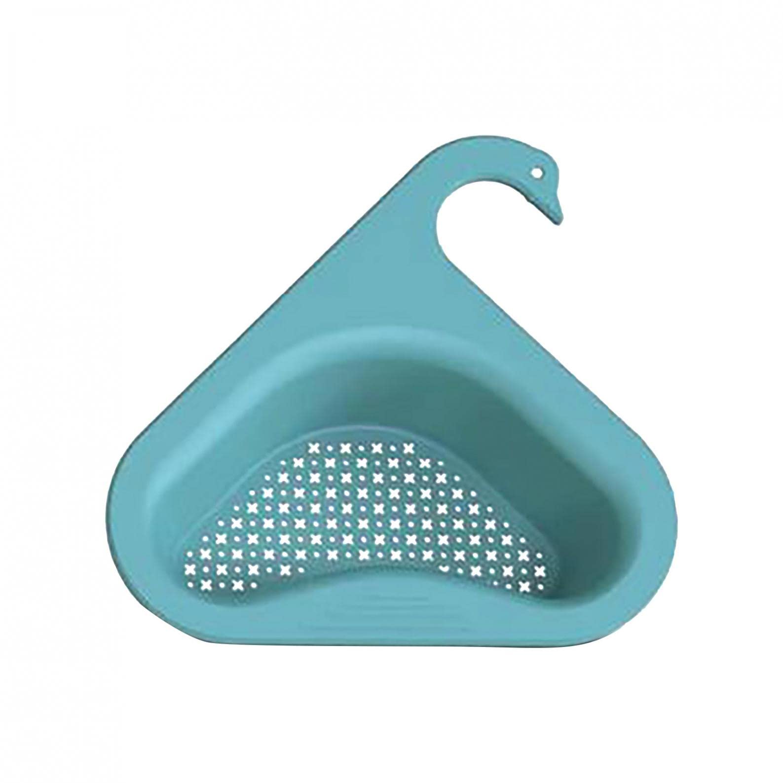 Swan Shape Sink Basket - Triangle Corner Kitchen Sink Drain Rack & Strainer Basket - Hanging Faucet Organizer for Bathroom & Kitchen Sink Accessories - Perfect for Small Spaces, RV, and Apartment Living