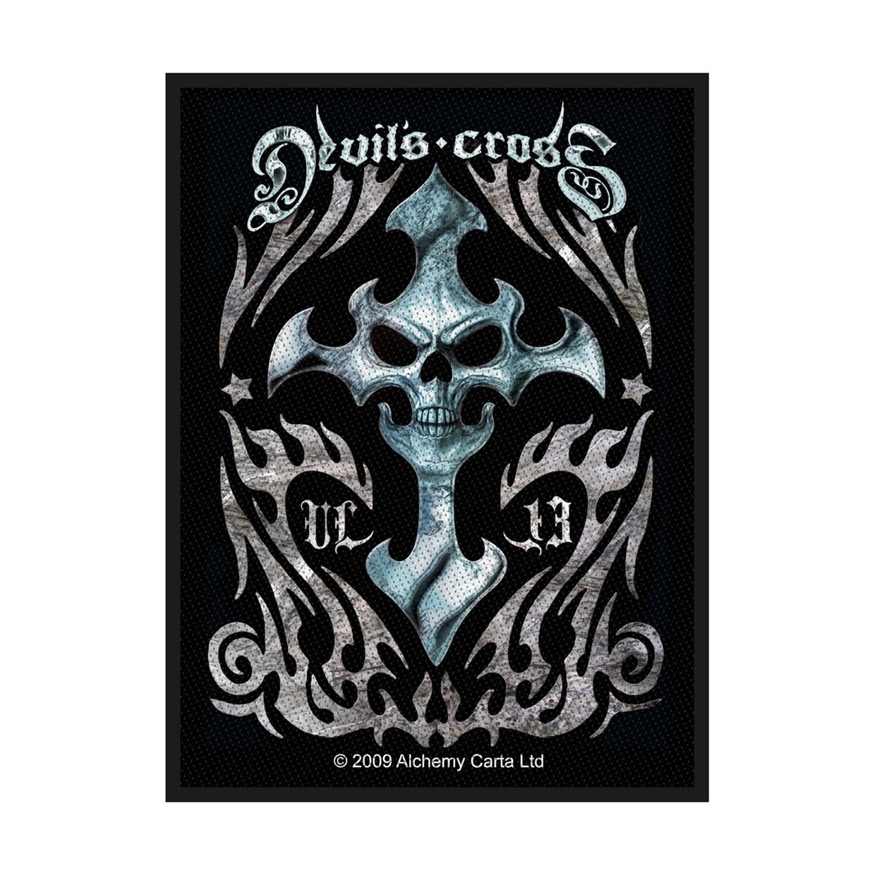Alchemy UL13 Embroidered Devil's Cross Iron-On/Sew-On Patch - Perfect for Jackets, Bags, and DIY Clothing Customization
