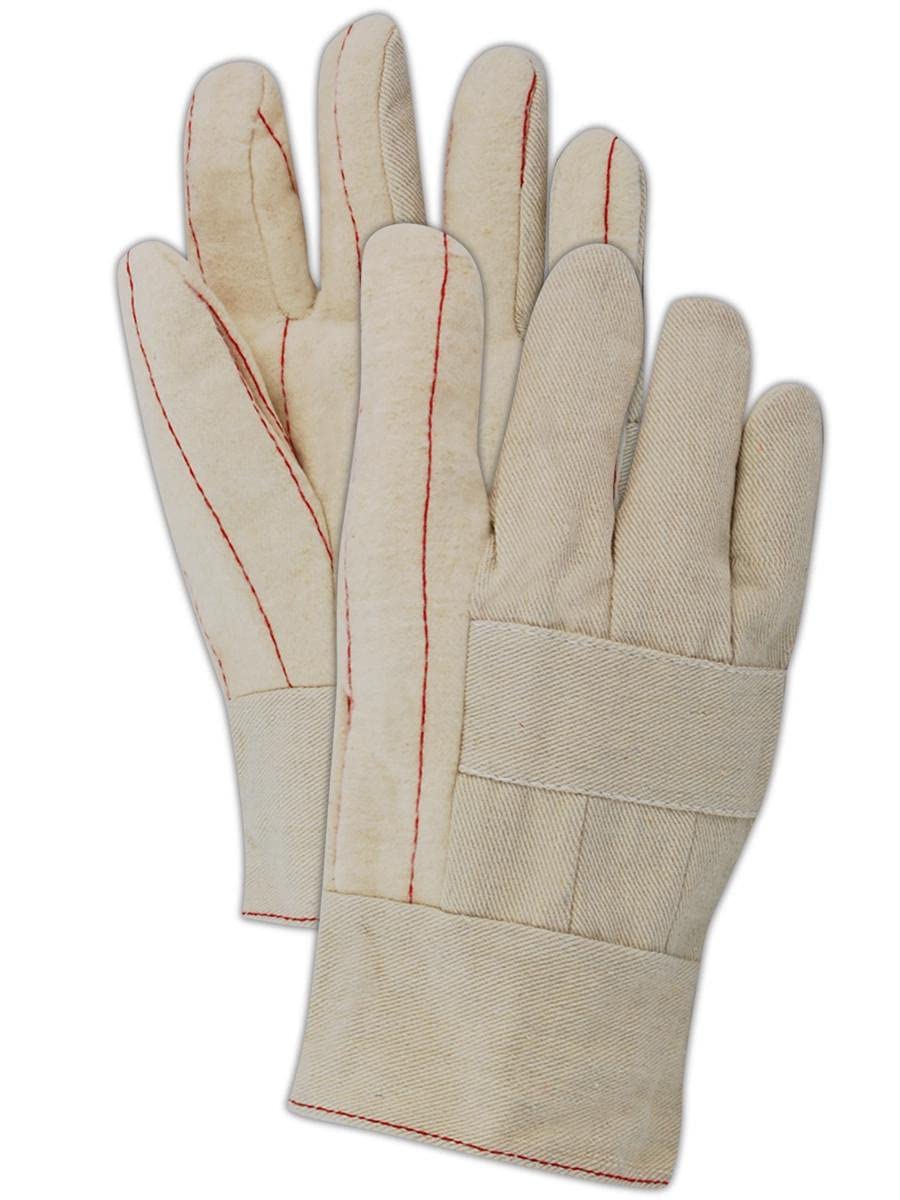 MAGID 95KBT 20 oz. Cotton Hot Mill Gloves with Band Top Cuff - Heat Resistant Work Gloves for Men (Large, Pack of 36) - Ideal for Metalworking, Welding, Foundry & Industrial Applications