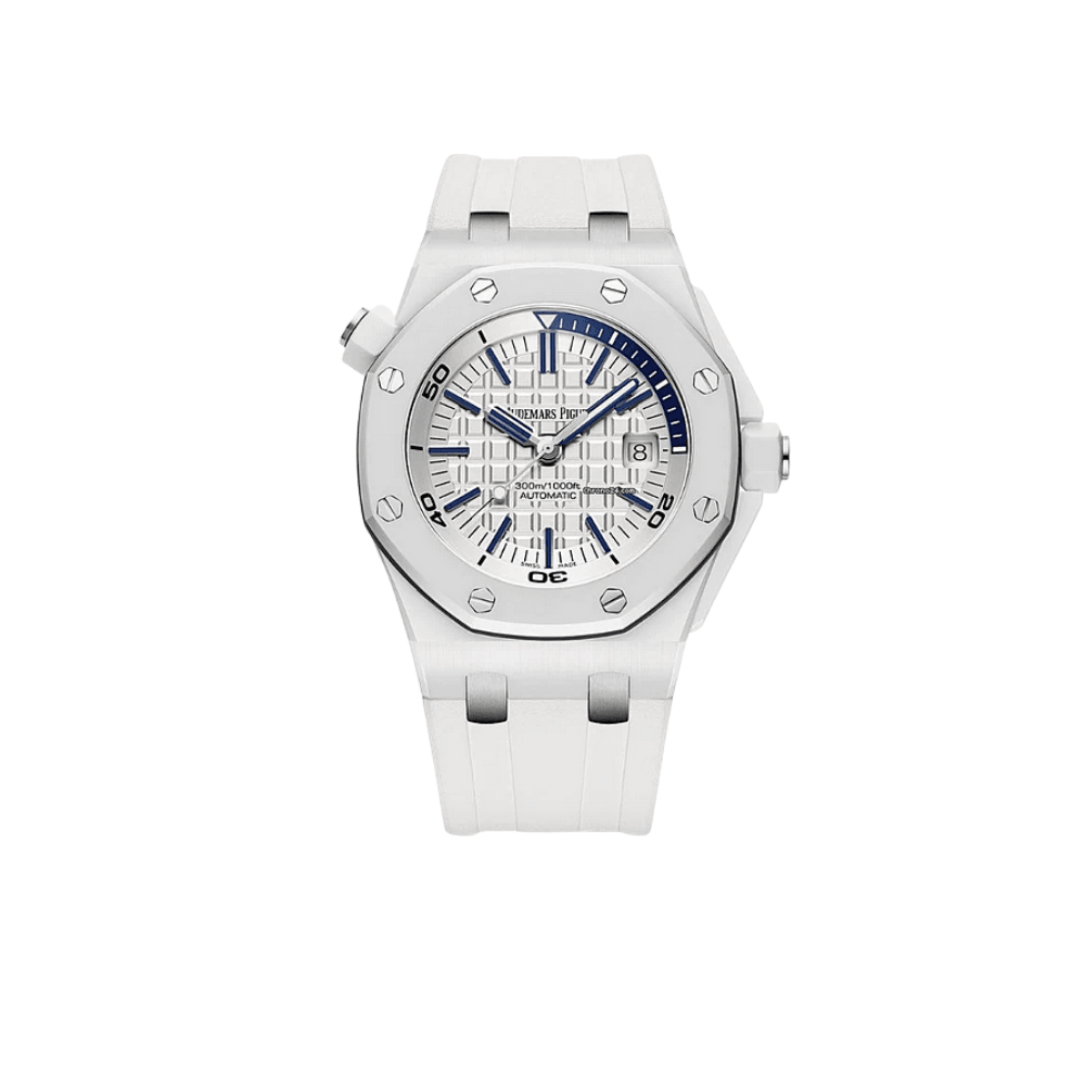 Audemars Piguet Royal Oak Offshore 115707CB.OO.A010CA.01 Men's Luxury Diver Watch - White Ceramic Case & White Dial - Perfect for Diving, Business & Formal Occasions