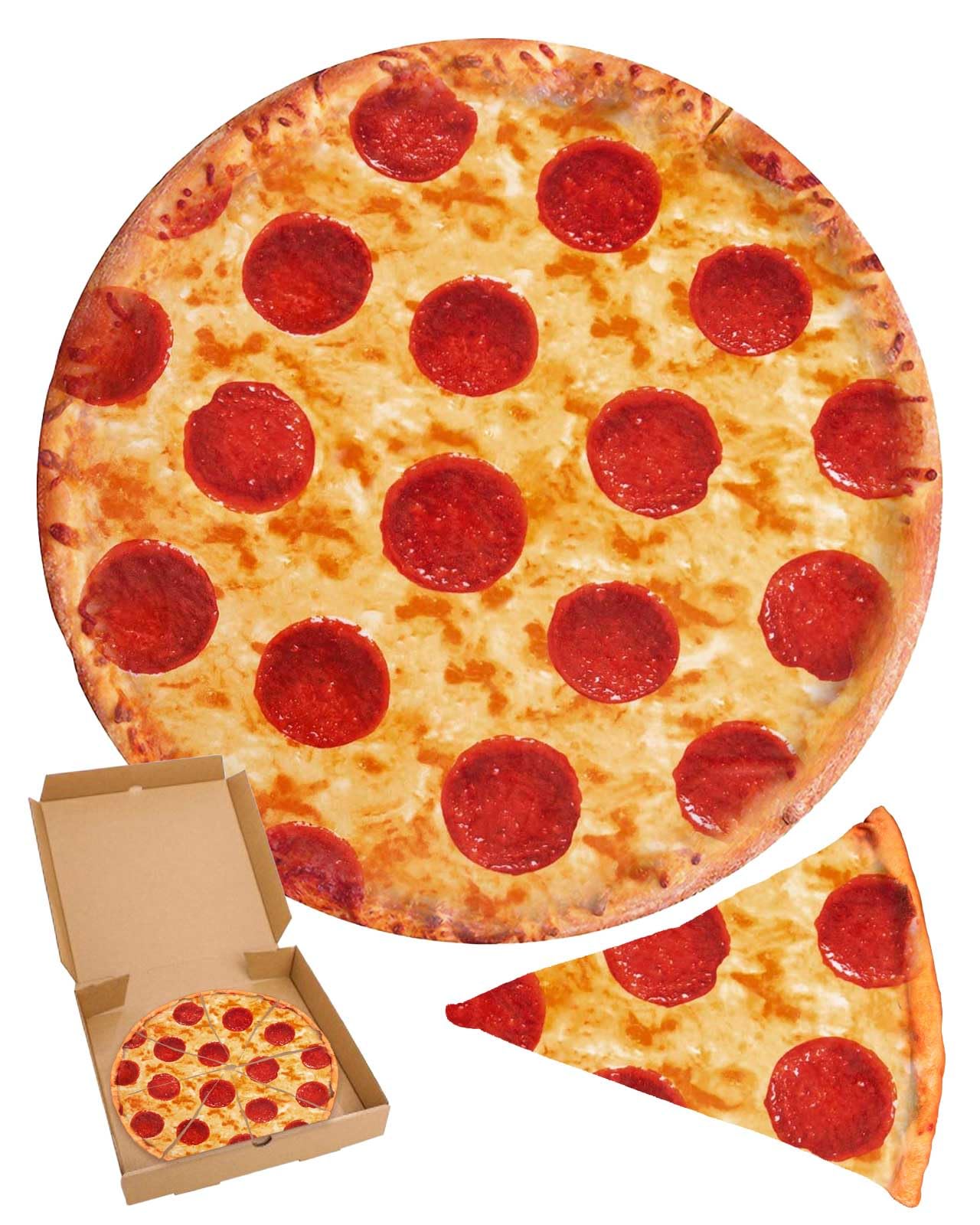 RAINBEAN 71-inch Double Sided Pizza Blanket - Soft Novelty Food Wrap Blanket for Kids, Teens, Men & Boys | Perfect Gift for Birthday, White Elephant & Cool Stuff Lovers | Great for Movie Nights, Sleepovers & Dorm Room Decor