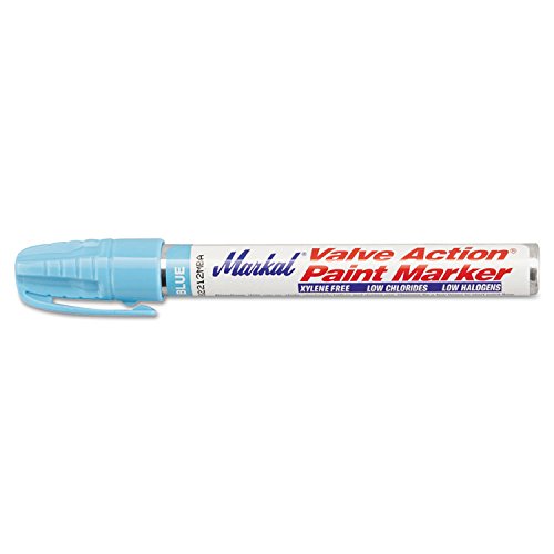 Markal Valve Action Paint Markers - VAPS LT. Blue Paint Marker for Metal, Wood, Plastic - Ideal for DIY Projects, Industrial Marking & Crafting