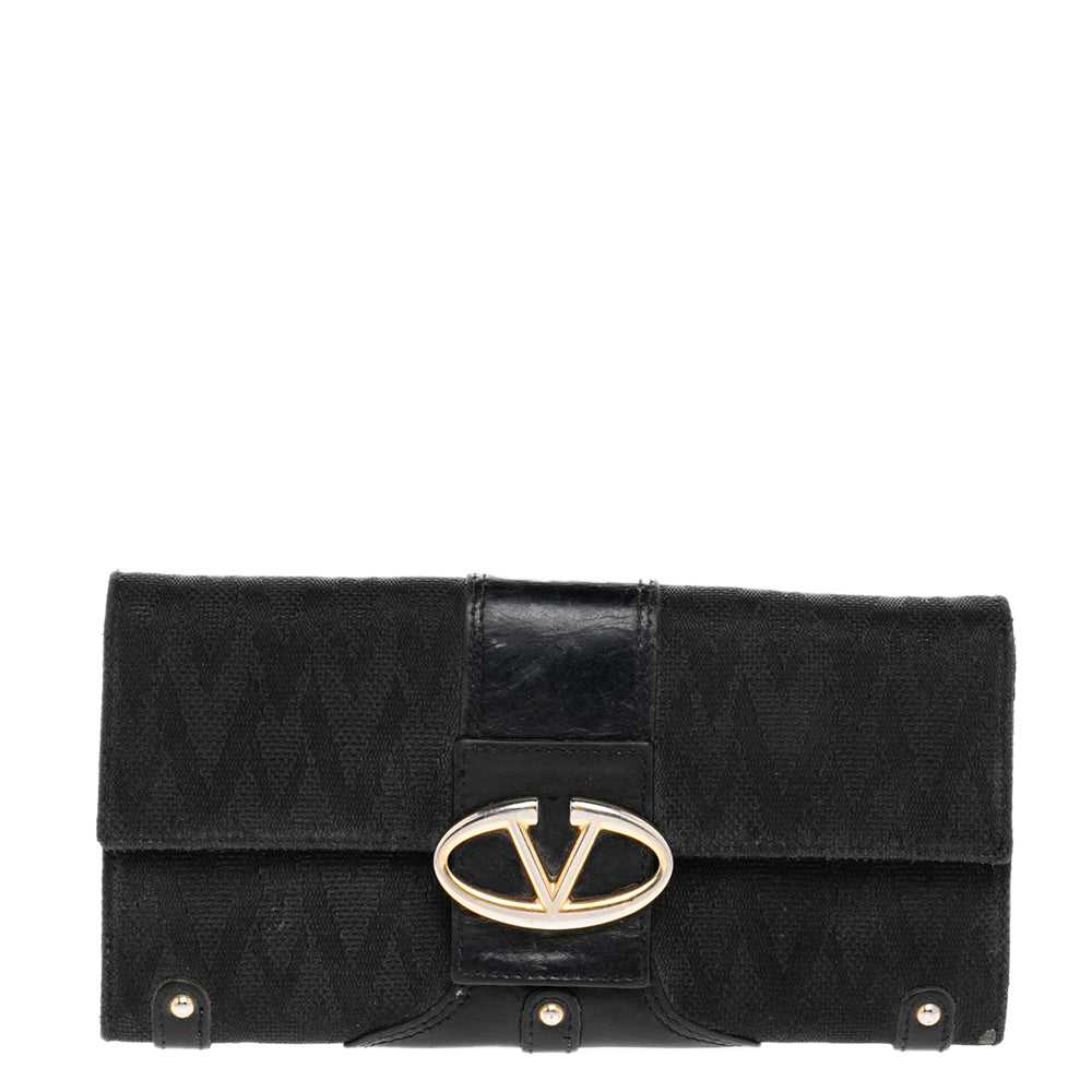 Premium Black Canvas & Genuine Leather Continental Wallet for Men - Slim RFID Blocking Bifold Wallet with Money Clip (Perfect for Travel, Business & Everyday Use)