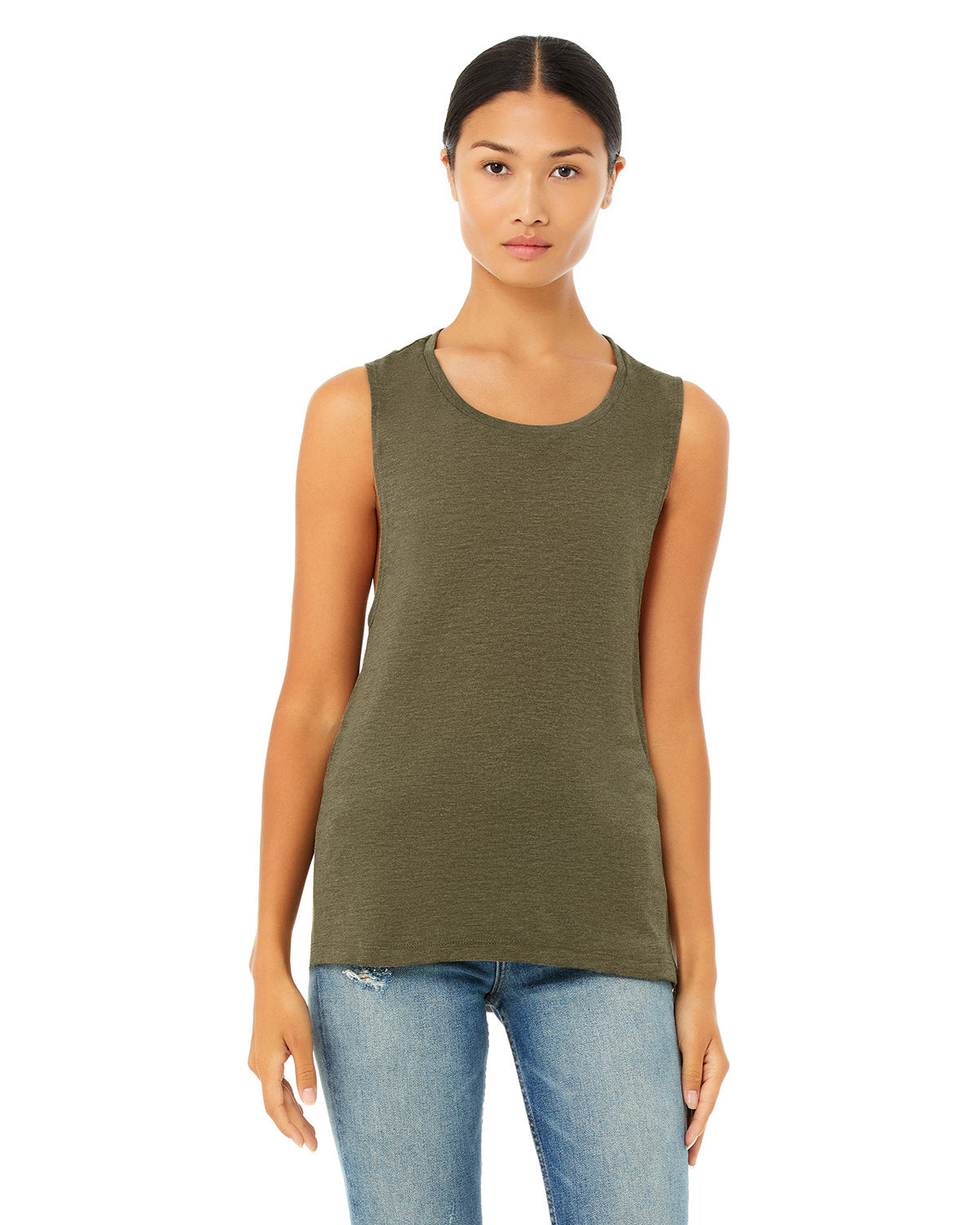 Bella + Canvas B8803 Women's Flowy Scoop Neck Muscle Tank - Soft & Lightweight for Yoga, Gym, and Summer Outfits