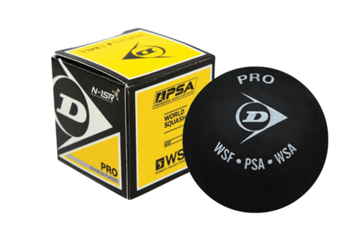 Dunlop Pro Squash Ball - Double Yellow Dot | High Bounce Competition Squash Balls for Professional & Recreational Play | Ideal for Tournaments, Training & Club Matches