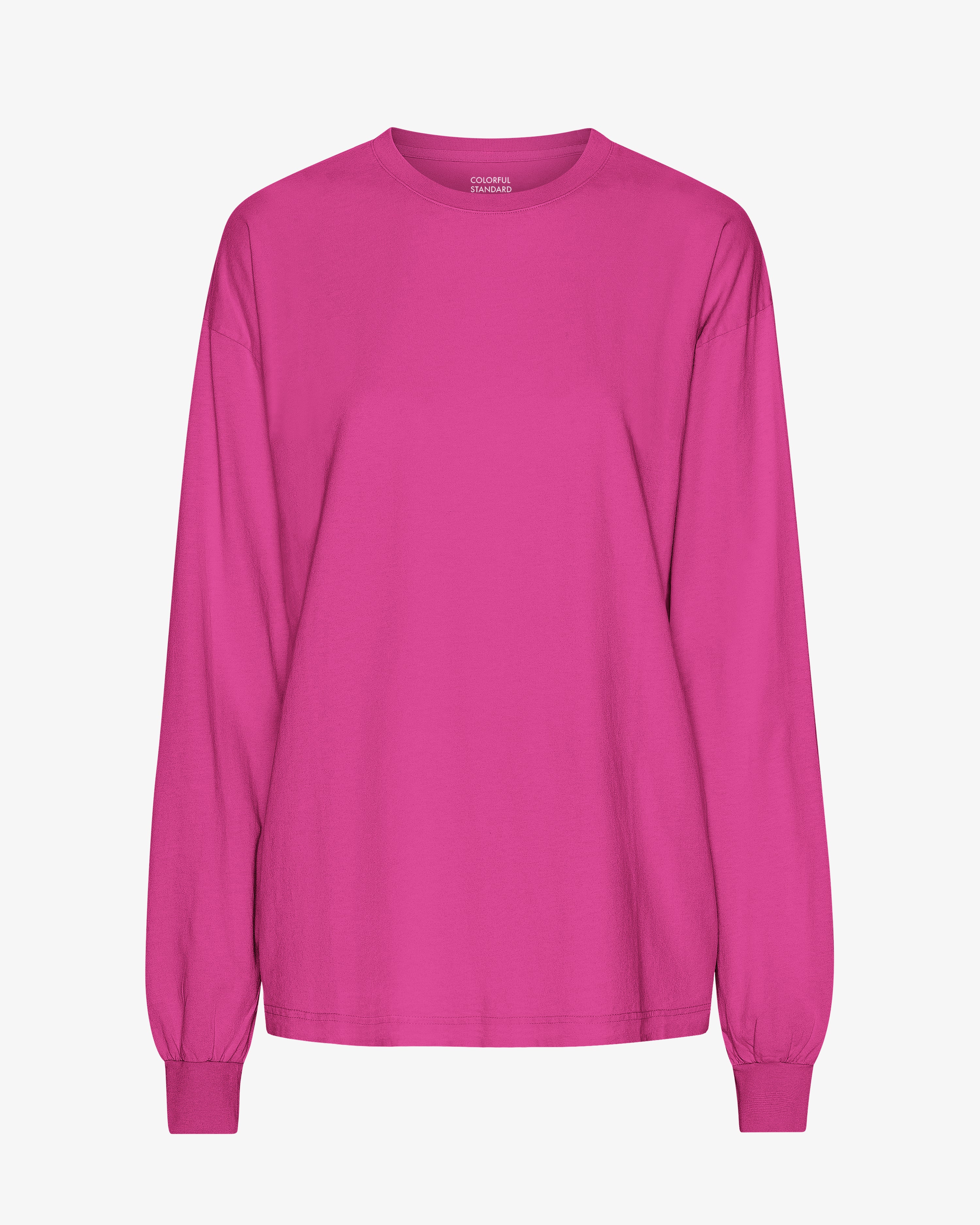 Oversized Organic Long Sleeve T-Shirt for Women - Soft Magenta Blaze Cotton Tee | Casual Wear, Loungewear & Street Style Fashion