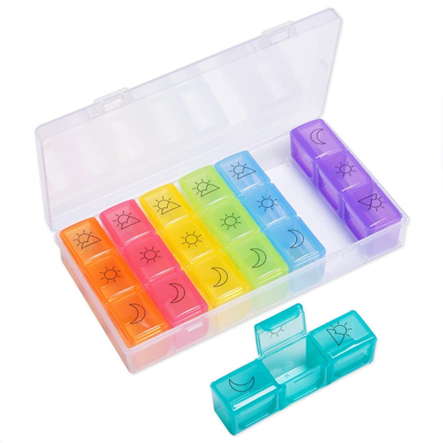 7-Day Weekly Pill Organizer - 3 Times Daily Medicine Case with 21 Compartments | Portable Travel Pill Box for Vitamins & Supplements | Color-Coded Medication Dispenser | Perfect for Home, Office & Travel Use