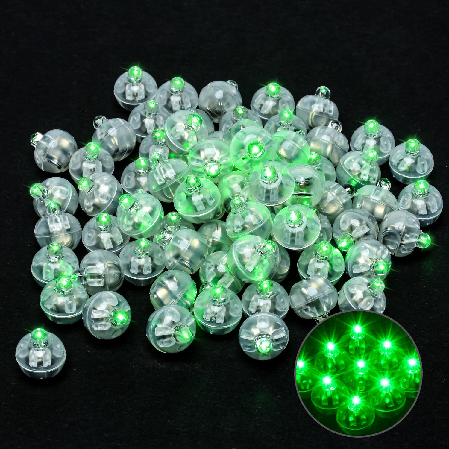 100pcs Mini Round LED Ball Lights - Long Lasting Battery Operated Fairy Lights for Wedding, Party, Birthday, Festival Decorations - Perfect for Paper Lanterns, Home & Outdoor Decoration (Green)