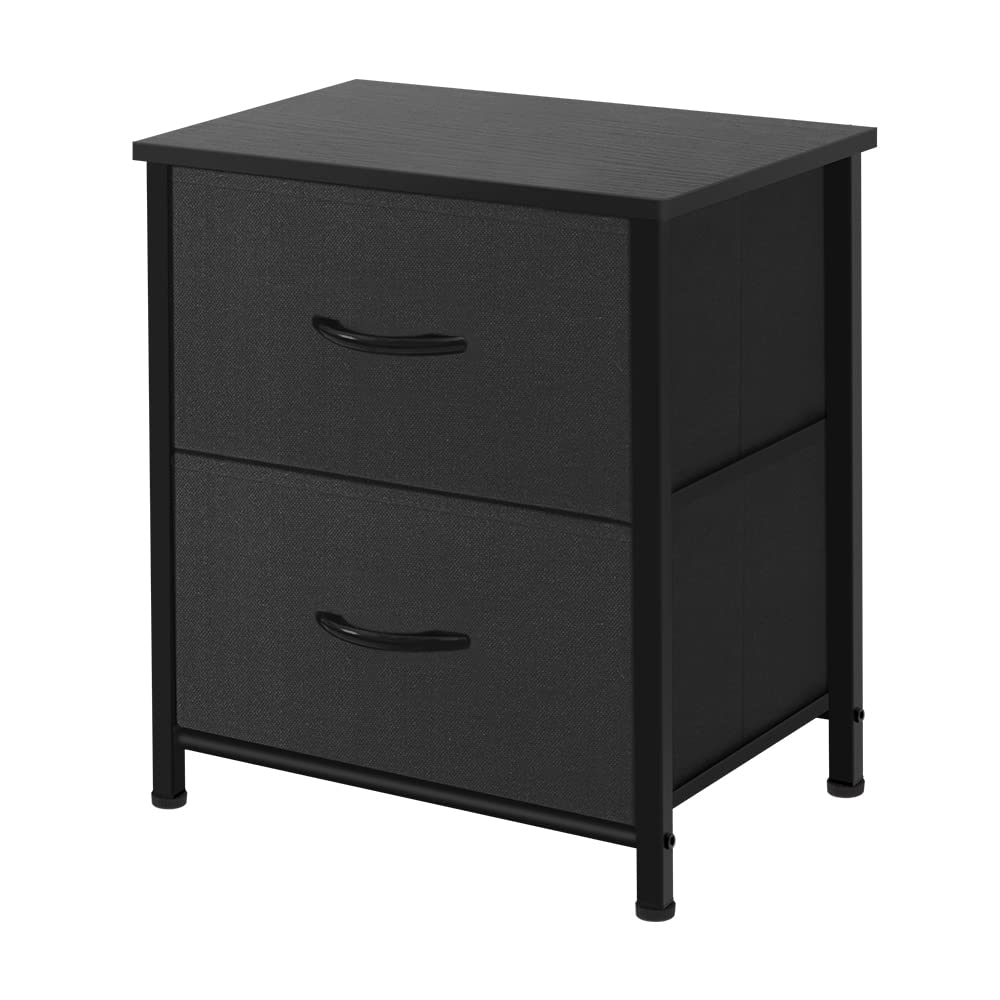 AZL1 Life Concept 2-Drawer Storage Dresser - Black Wooden Organizer for Bedroom, Hallway, Entryway & Closet - Perfect for Small Space Organization & Home Decor