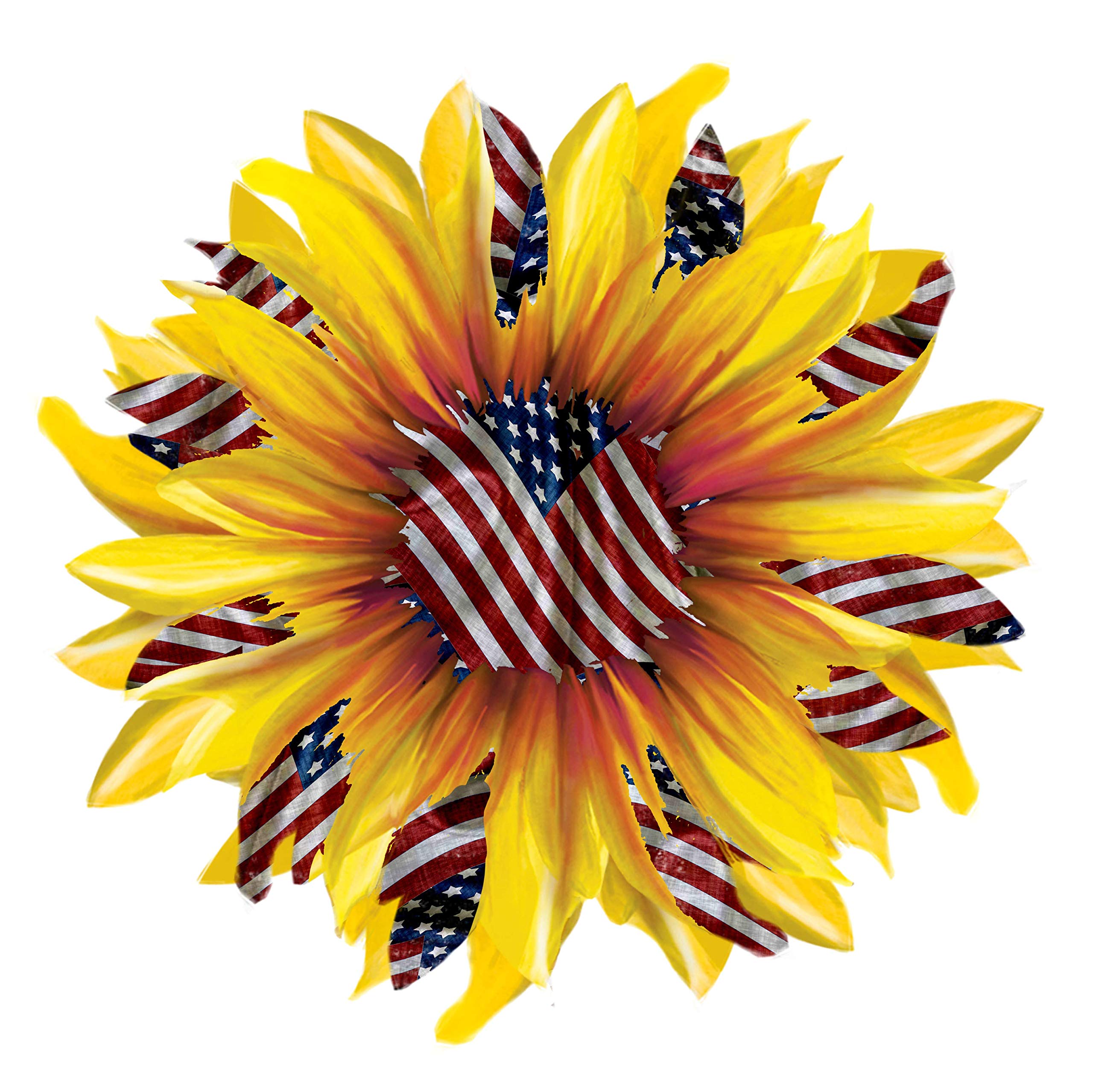 Sunflower Sublimation Transfer Ready to Press - Patriotic Design for DIY T-Shirts & Mugs - Perfect for July 4th, Memorial Day & Summer Events - Easy to Use Heat Press Transfers for Custom Apparel & Drinkware