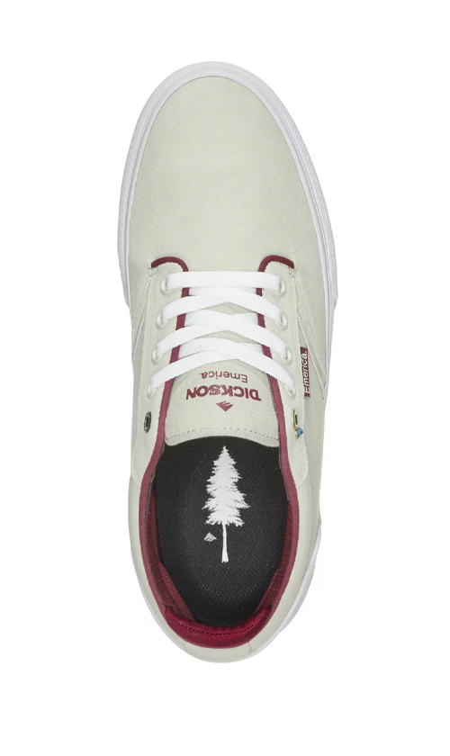 Emerica Dickson Men's Skateboarding Shoes - White | High-Performance Skate Shoes for Street & Park Riding | Durable & Comfortable for Daily Wear
