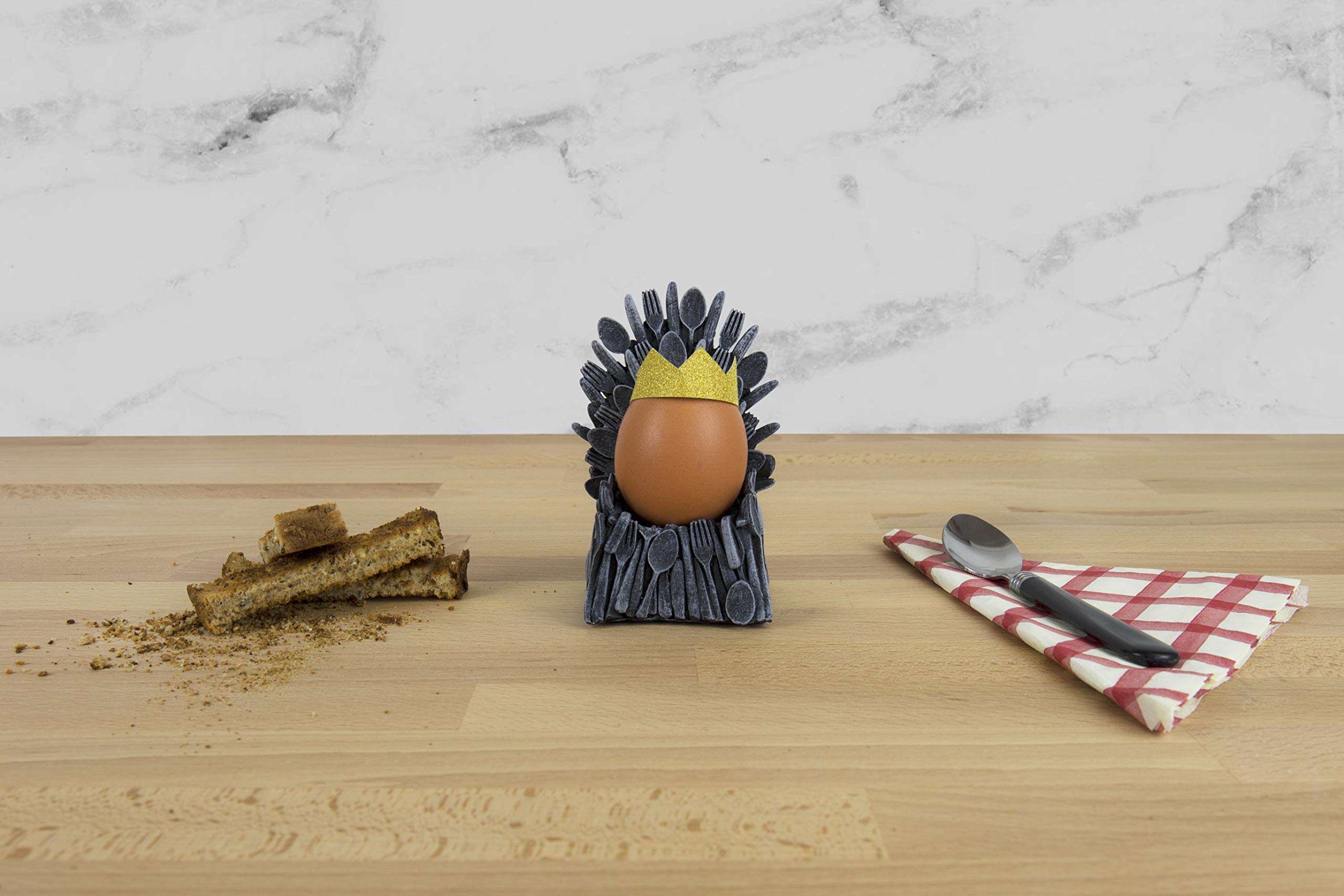 Gift Republic Throne Egg Cup - Medium Grey Egg Holder - Perfect for Breakfast, Easter Decor & Royal-Themed Parties