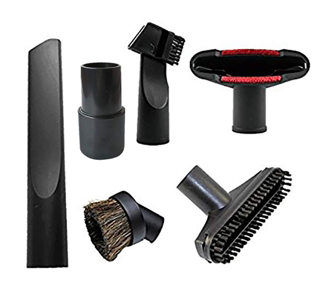 6-Piece Vacuum Cleaner Accessories Kit - 1 1/4 inch & 1 3/8 inch Hose Attachments with Brush for Standard Vacuums | Perfect for Hard Floors, Carpets, Upholstery & Tight Spaces