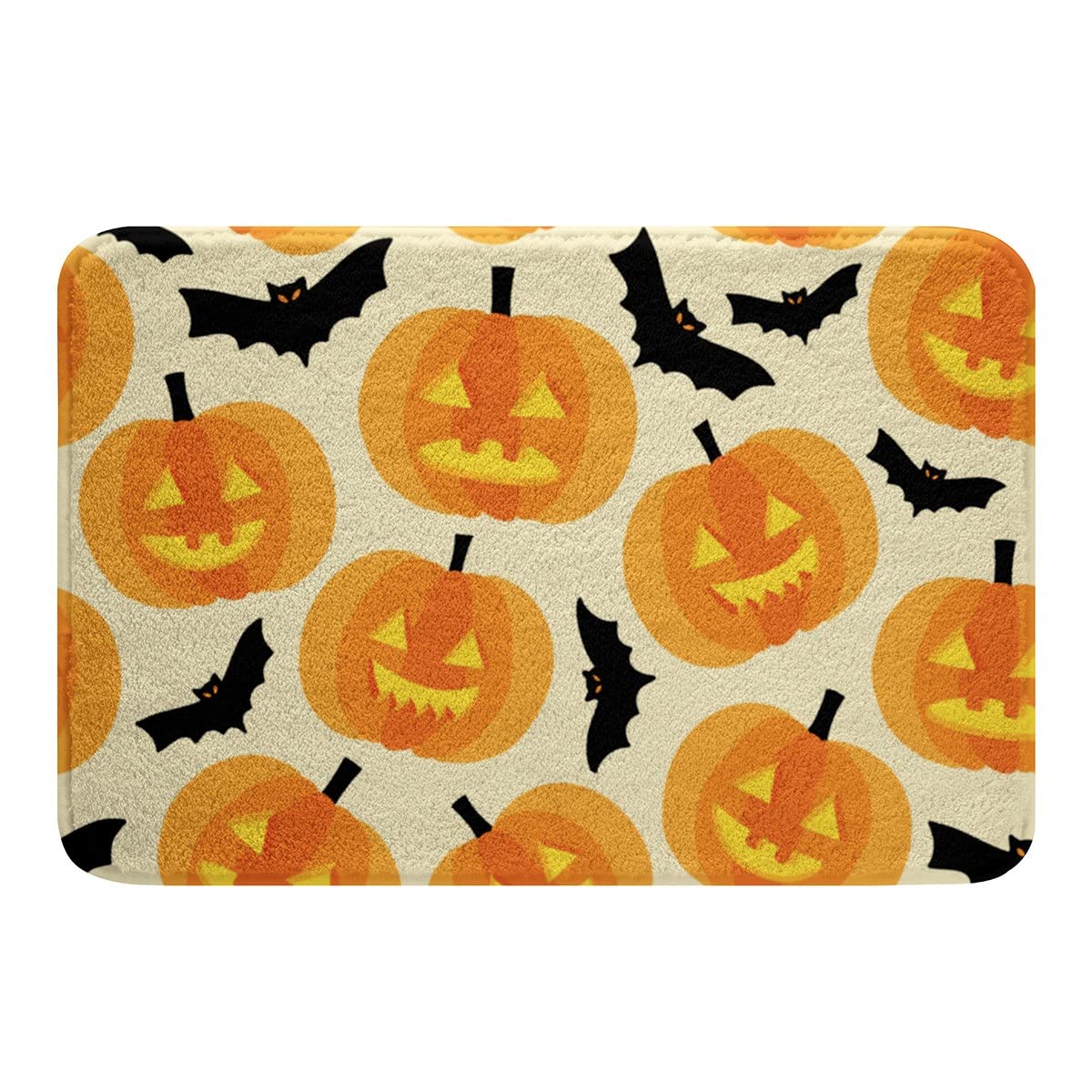 Halloween Bath Rugs for Kids - Pumpkin Jack O Lantern Bath Mats for Bathroom Decor (16