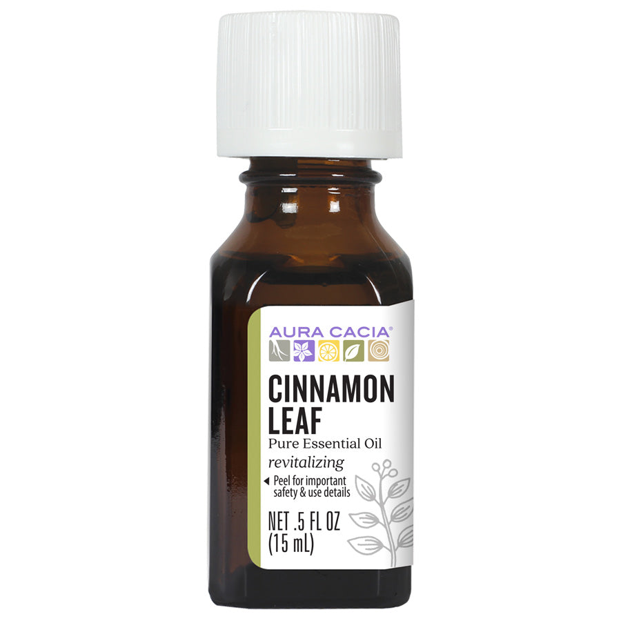 Organic Cinnamon Leaf Essential Oil .5 oz (15ml) - 100% Pure Therapeutic Grade for Aromatherapy, Diffusers & DIY Skincare