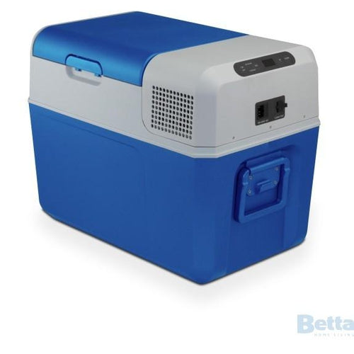 MOBICOOL MCF 40CB 40L Portable Car Refrigerator - 12V/24V DC & 110-240V AC, Compact Mini Fridge for Camping, Road Trips, RV, Truck & Outdoor Adventures (Blue/Grey)