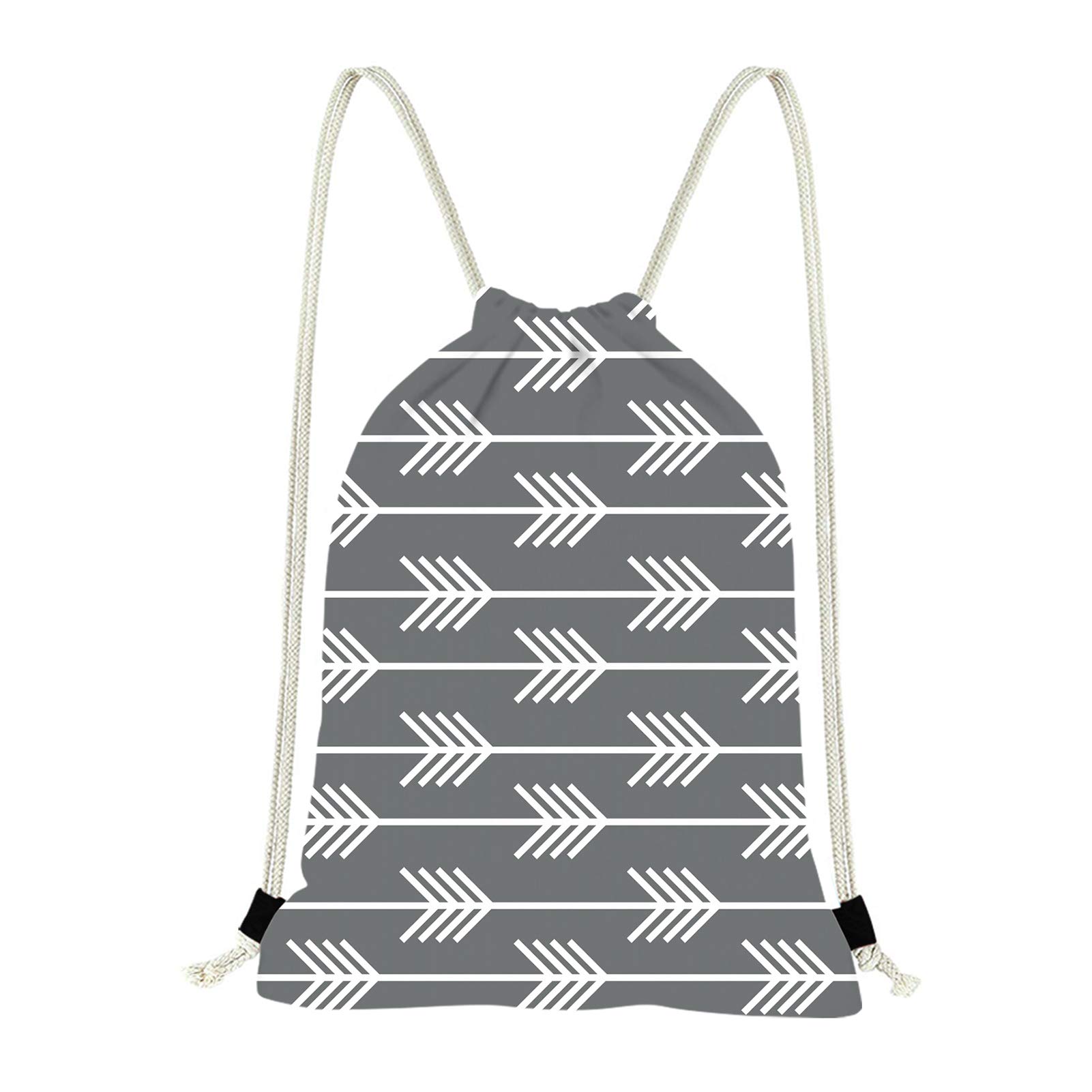 FUIBENG Arrow Pattern Kids Drawstring Backpack - Lightweight Gym Bag for Boys & Girls, Sports Travel Shoulder Cinch Bag - Perfect for School, Gym Class, Sports Practice and Outdoor Activities