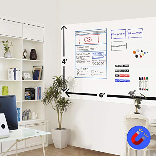 Self-Adhesive Magnetic Dry Erase Wall Covering Kit - 47.25