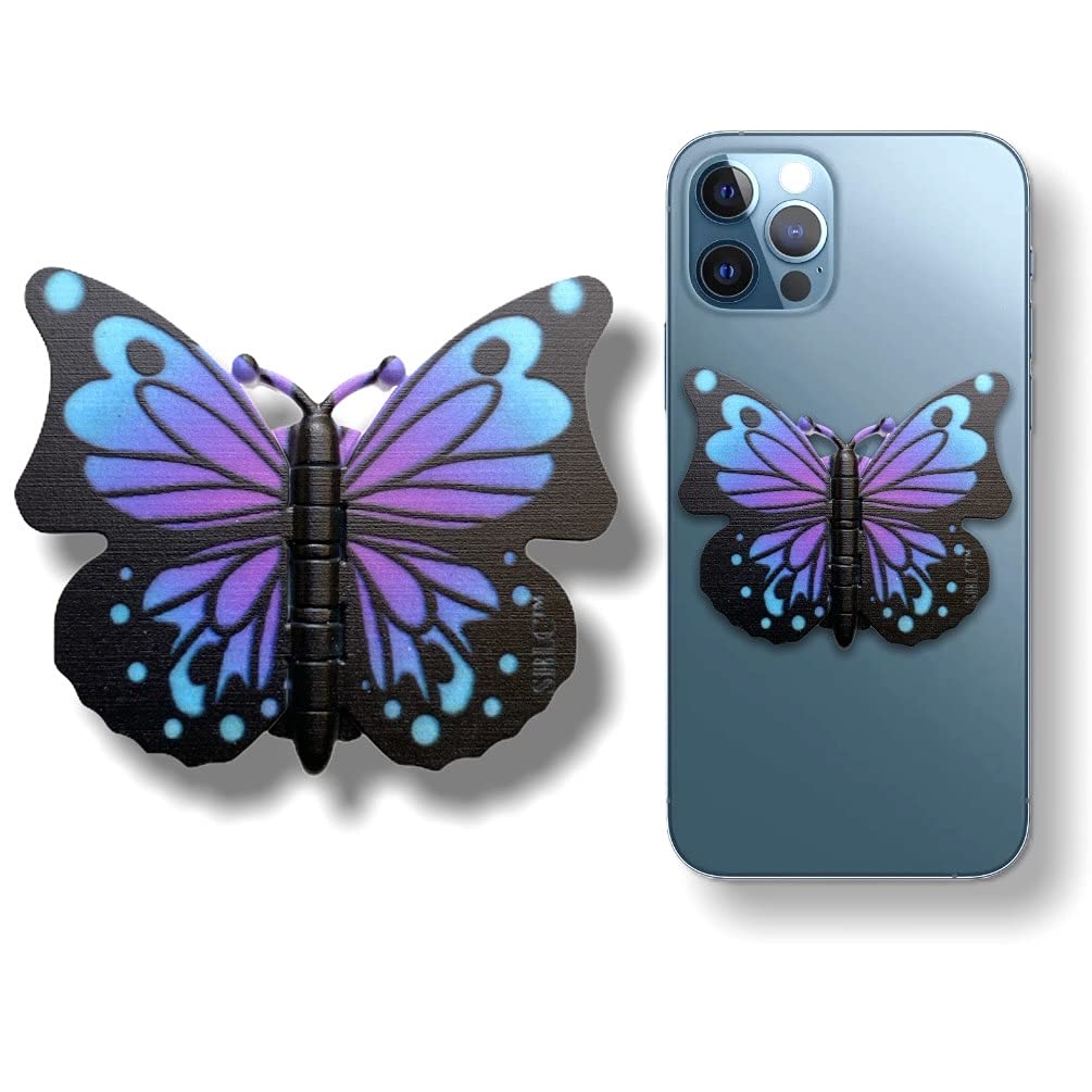 SRLC Cute Butterfly Phone Grip Socket - Collapsible Stand & Holder for All Smartphones & Cases (Lavender) | Perfect for Hands-Free Viewing, Selfies & Secure Grip