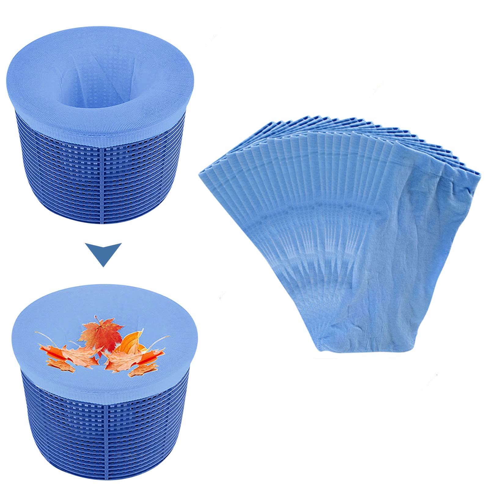 25 Pack Swimming Pool Skimmer Socks - Premium Filter Savers for Pool & Spa Skimmer Baskets - Effectively Traps Debris, Leaves & Fine Particles - Compatible with In-Ground & Above Ground Pools - Perfect for Easy Pool Maintenance & Cleaner Water