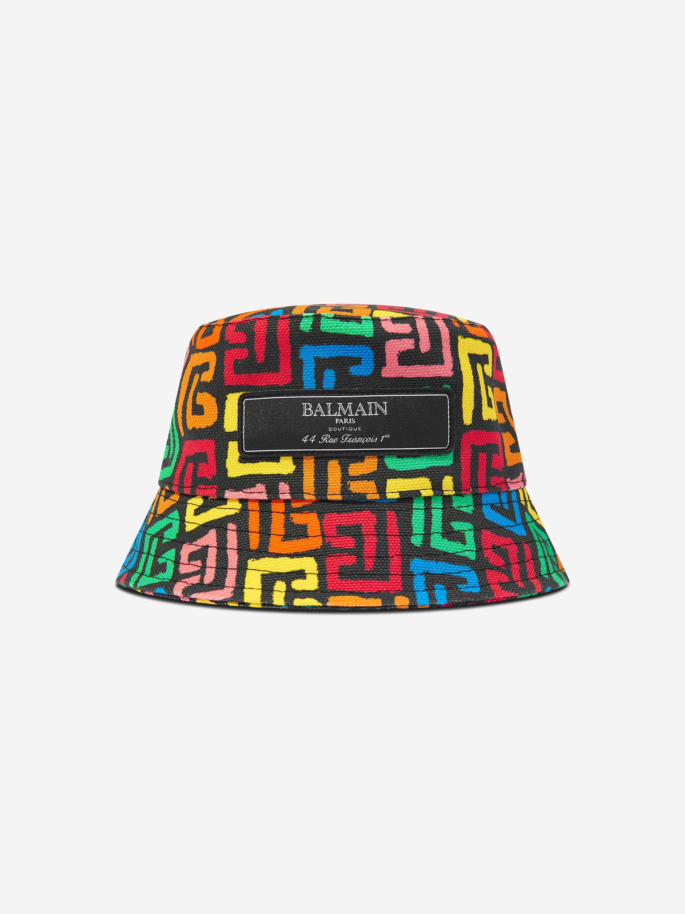 Balmain Baby Monogram Bucket Hat - Multicolor Cotton Adjustable Unisex Sun Hat for Infants & Toddlers | Perfect for Beach, Park, and Outdoor Summer Activities