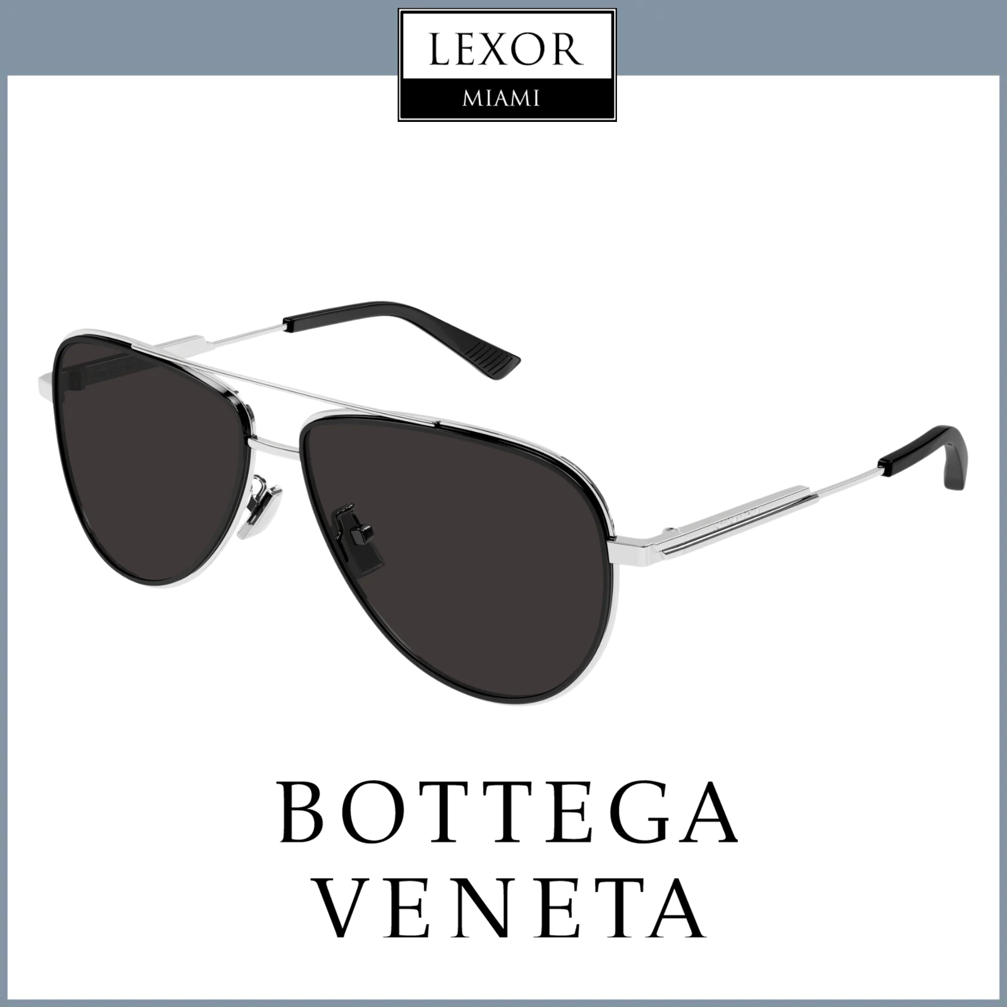 Bottega Veneta BV1240S 003 59mm Metal Frame Sunglasses for Men - Luxury Designer Shades for Driving, Travel & Outdoor Activities