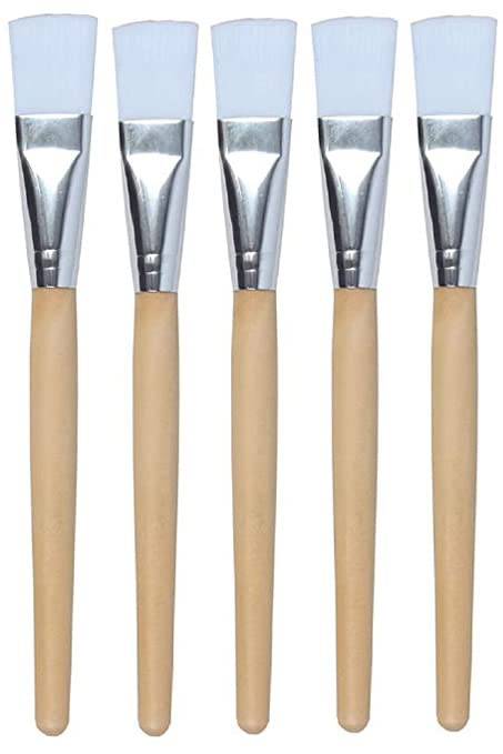 SUNISA Professional Face Pack Applicator Brush Set - 5 Pack for Easy & Hygienic Facial Mask Application - Perfect for Spa, Salon, and At-Home Skincare Routines