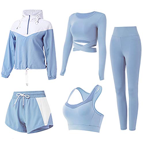Inmarces 5-Piece Women's Workout Sets - Yoga Outfits, Activewear Tracksuit for Gym, Running & Fitness | Comfortable & Stylish Workout Clothes for Women