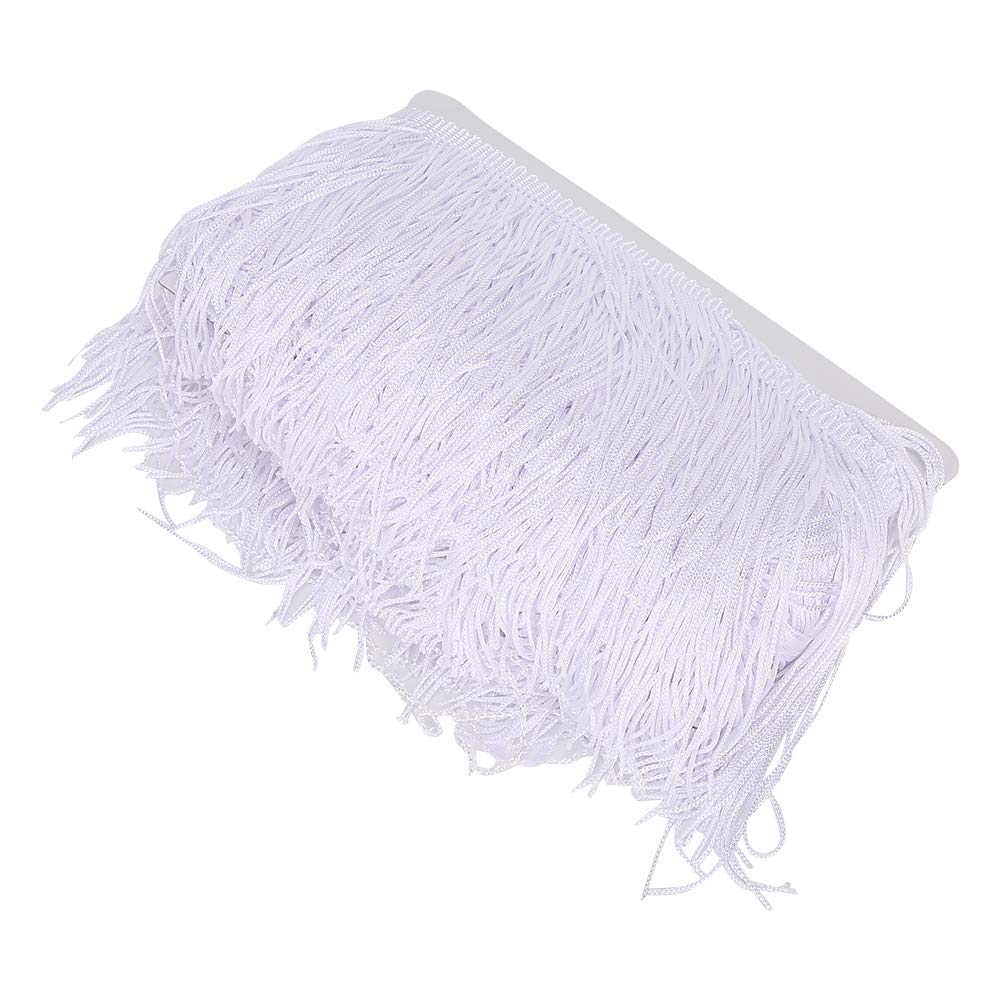 10 Yard White Fringe Trim Lace Tassels Ballroom Dance Skirt, 14cm Width Latin Tango Dress for Women - Perfect for Performances, Parties, and Special Events