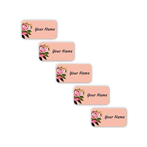 70 Personalized Laundry-Safe Stick-EEZ™ Clothing Labels (Rose Theme) - No-Sew, No-Iron, Washer & Dryer Safe - Perfect for Kids Clothes, School Uniforms & Camp Gear by Oliver's Labels