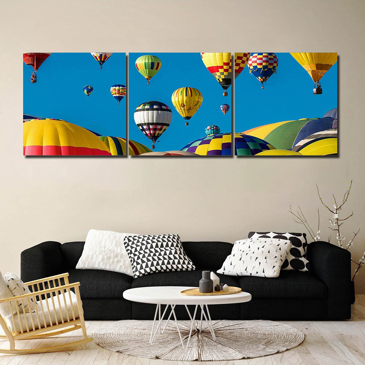 Teamery 3-Panel Hot Air Balloon Canvas Wall Art - 8