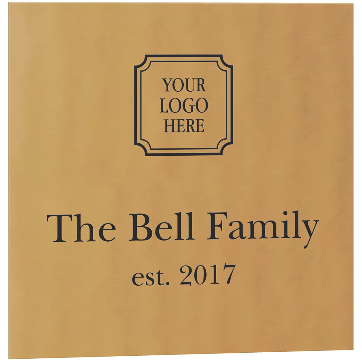 Custom Bronze Sign - Personalized Caution, Welcome, or Business Sign with Custom Text & Logo - 12x12 Inch Indoor/Outdoor Metal Plaque for Home, Office, or Store Entrance