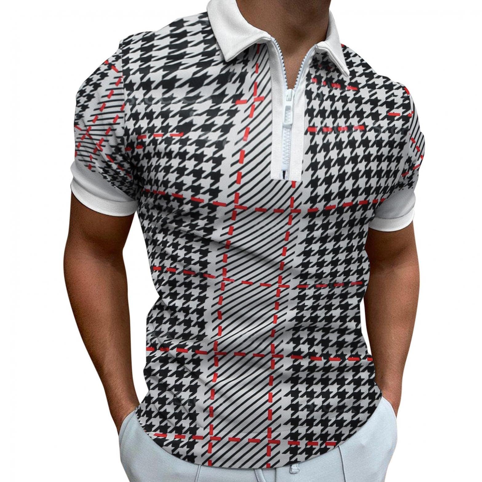 Men's Slim Fit Short Sleeve Polo Shirt - Casual Turndown Collar T-Shirt for Golf & Dress Wear | Breathable Comfort for Work, Travel & Everyday Style