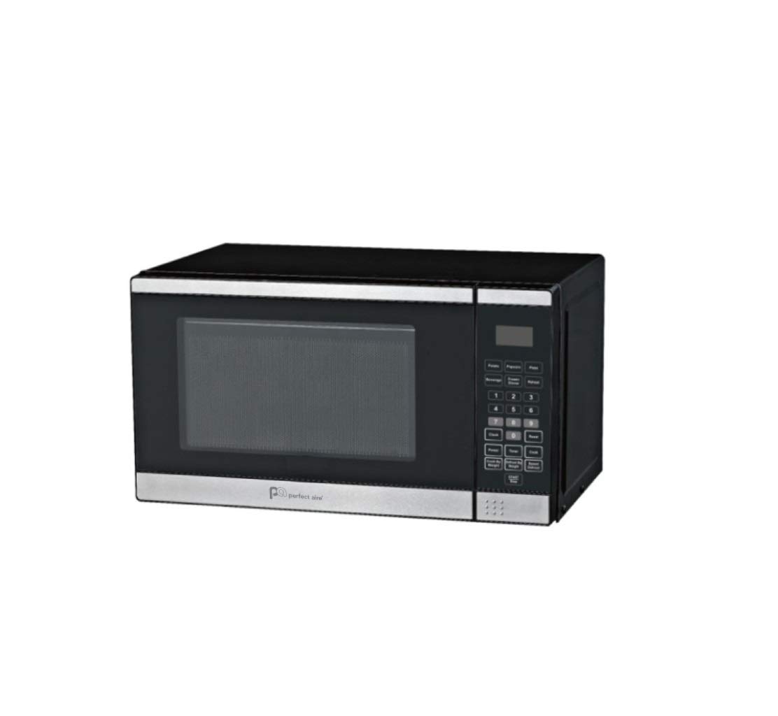 PerfectAire 1.1 cu. ft. Black Compact Microwave Oven - 1000W Power with 10 Preset Cooking Modes - Ideal for Dorms, Small Kitchens & Office Break Rooms